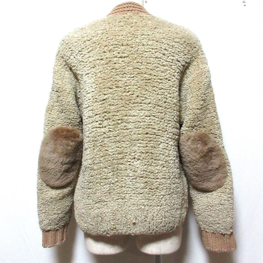 Other Other Drawer Elbow Patch Shearling Knit Cardigan Fur Tops 6515-199-0416 DUTY FREE for USA Size ONE SIZE - 2 Thumbnail