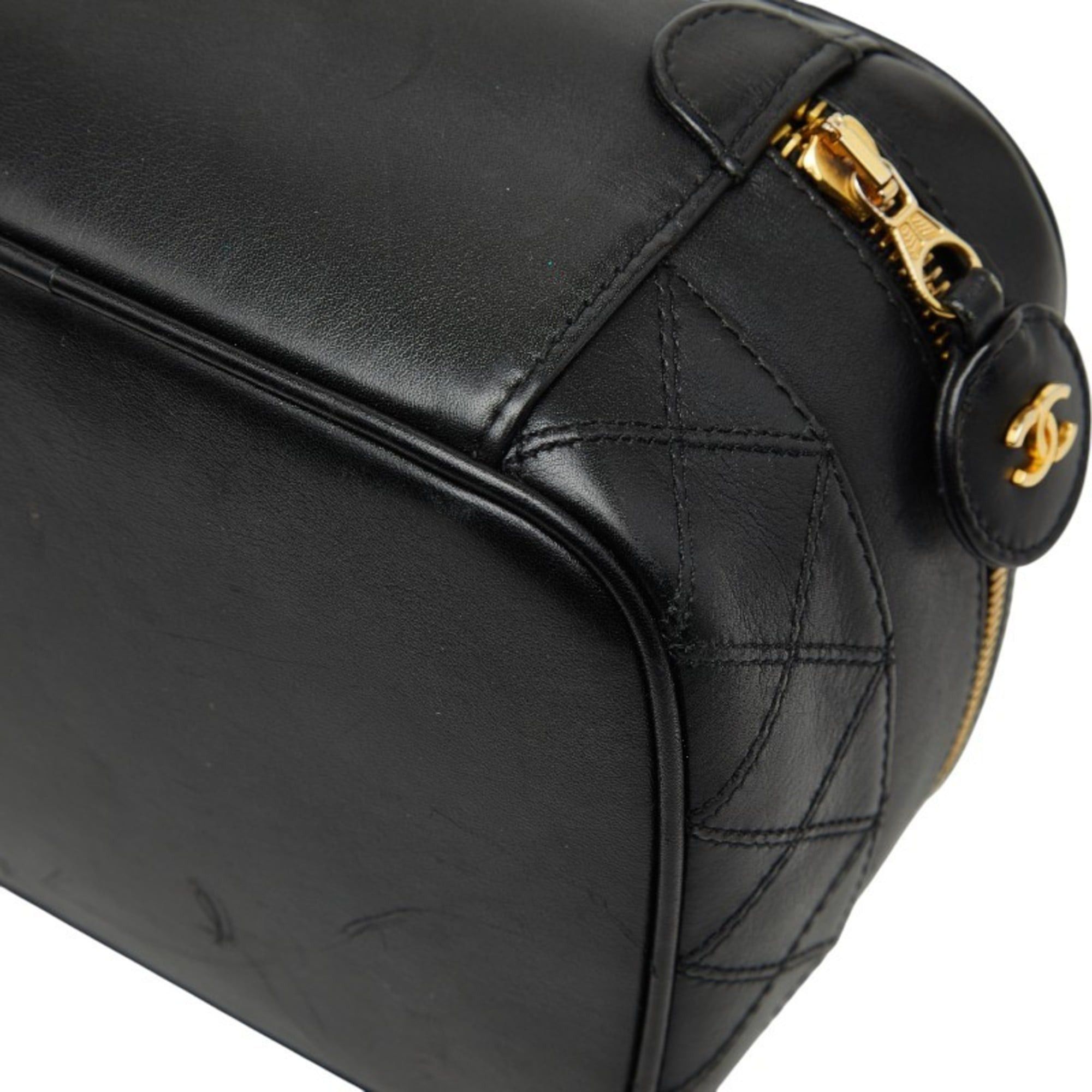 Chanel CHANEL Bicolor Vanity Bag Handbag Black Lambskin Women's Size ONE SIZE - 4 Thumbnail