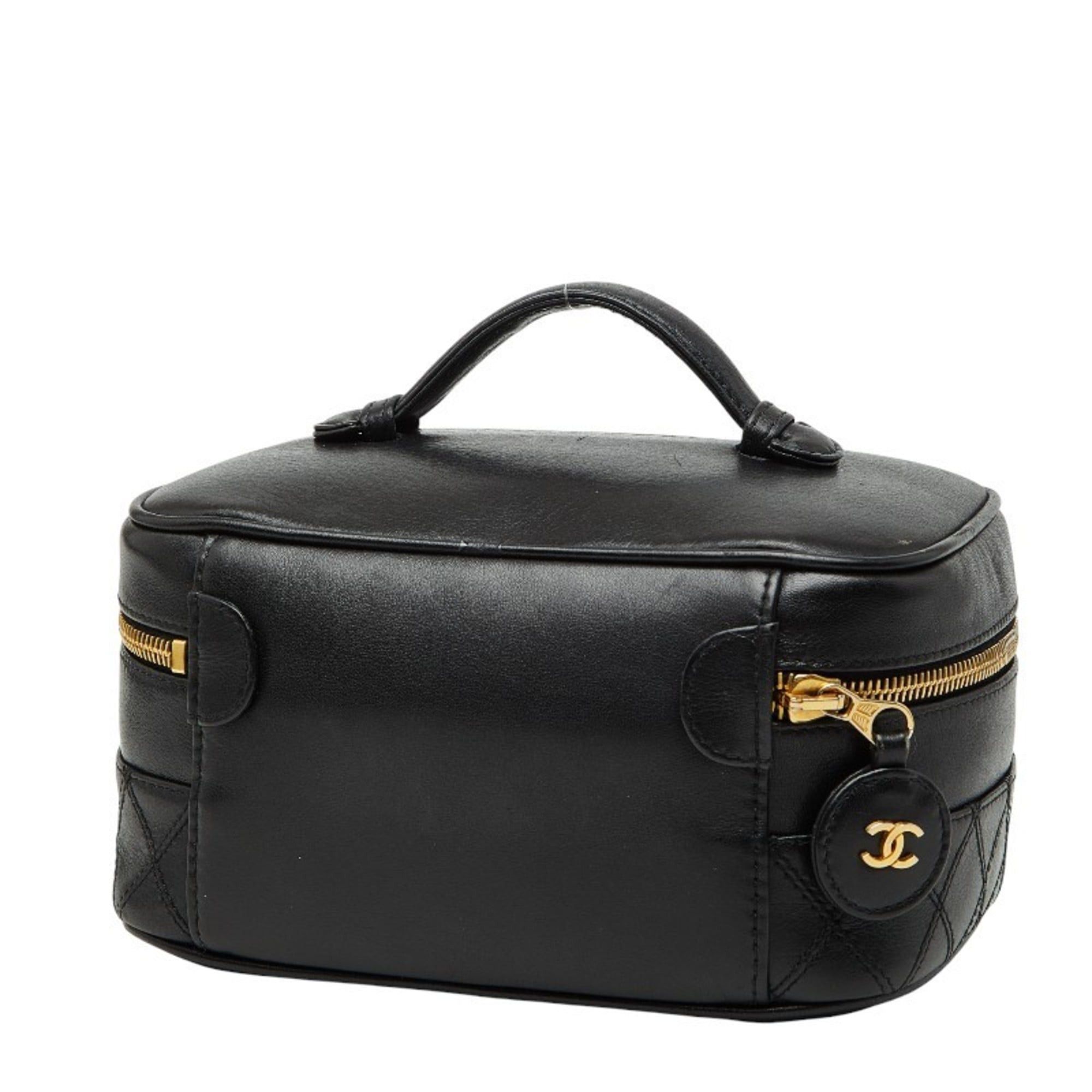 Chanel CHANEL Bicolor Vanity Bag Handbag Black Lambskin Women's Size ONE SIZE - 2 Thumbnail