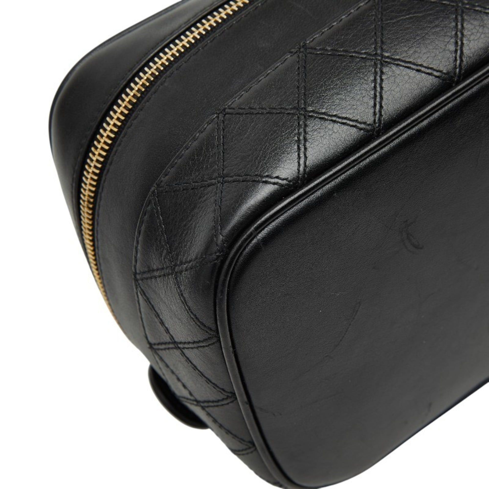 Chanel CHANEL Bicolor Vanity Bag Handbag Black Lambskin Women's Size ONE SIZE - 6 Thumbnail