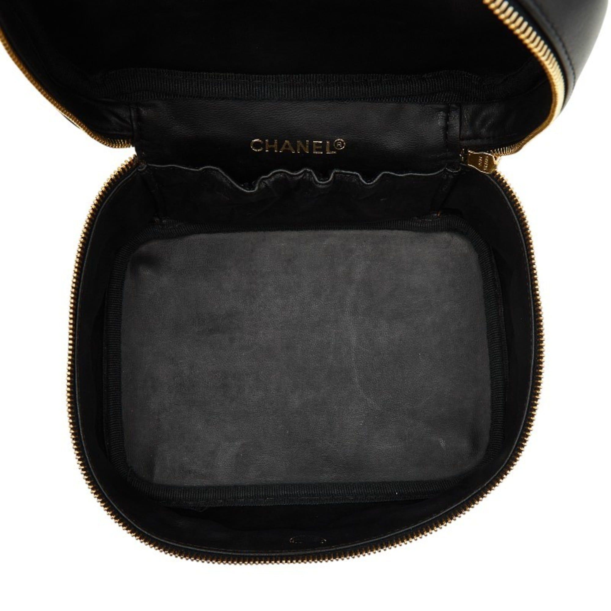 Chanel CHANEL Bicolor Vanity Bag Handbag Black Lambskin Women's Size ONE SIZE - 9 Thumbnail