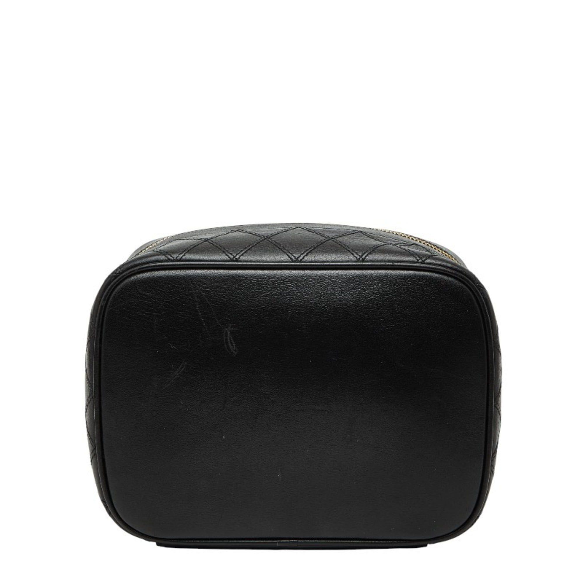 Chanel CHANEL Bicolor Vanity Bag Handbag Black Lambskin Women's Size ONE SIZE - 3 Thumbnail
