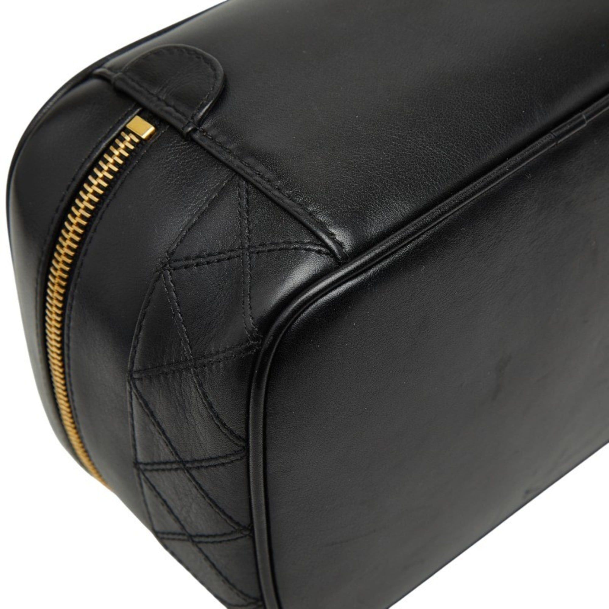 Chanel CHANEL Bicolor Vanity Bag Handbag Black Lambskin Women's Size ONE SIZE - 5 Thumbnail