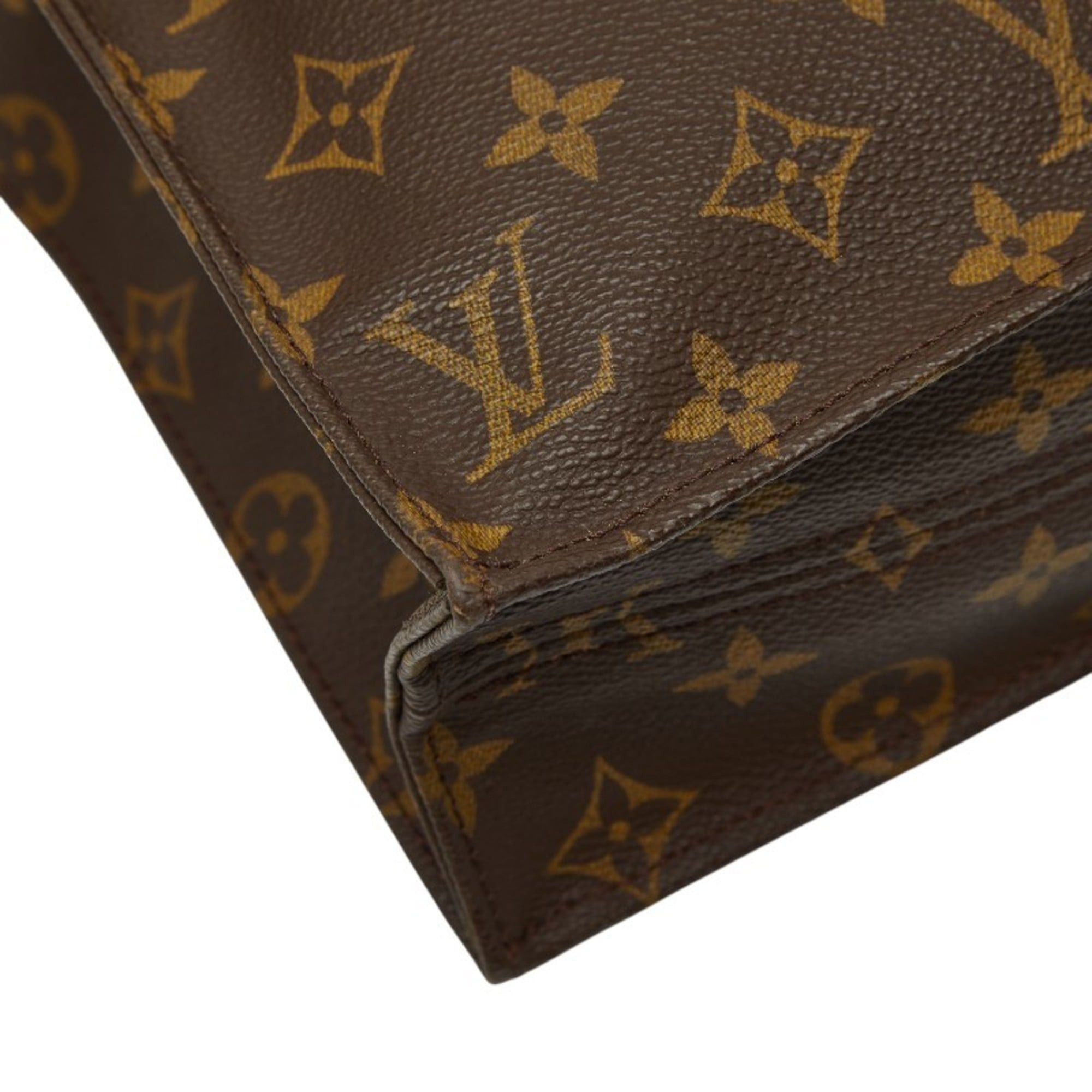 Louis Vuitton Louis Vuitton Monogram Sac Plat Handbag Tote Bag M51140 Brown Leather Women's LOUIS VUITTON Size ONE SIZE - 7 Thumbnail
