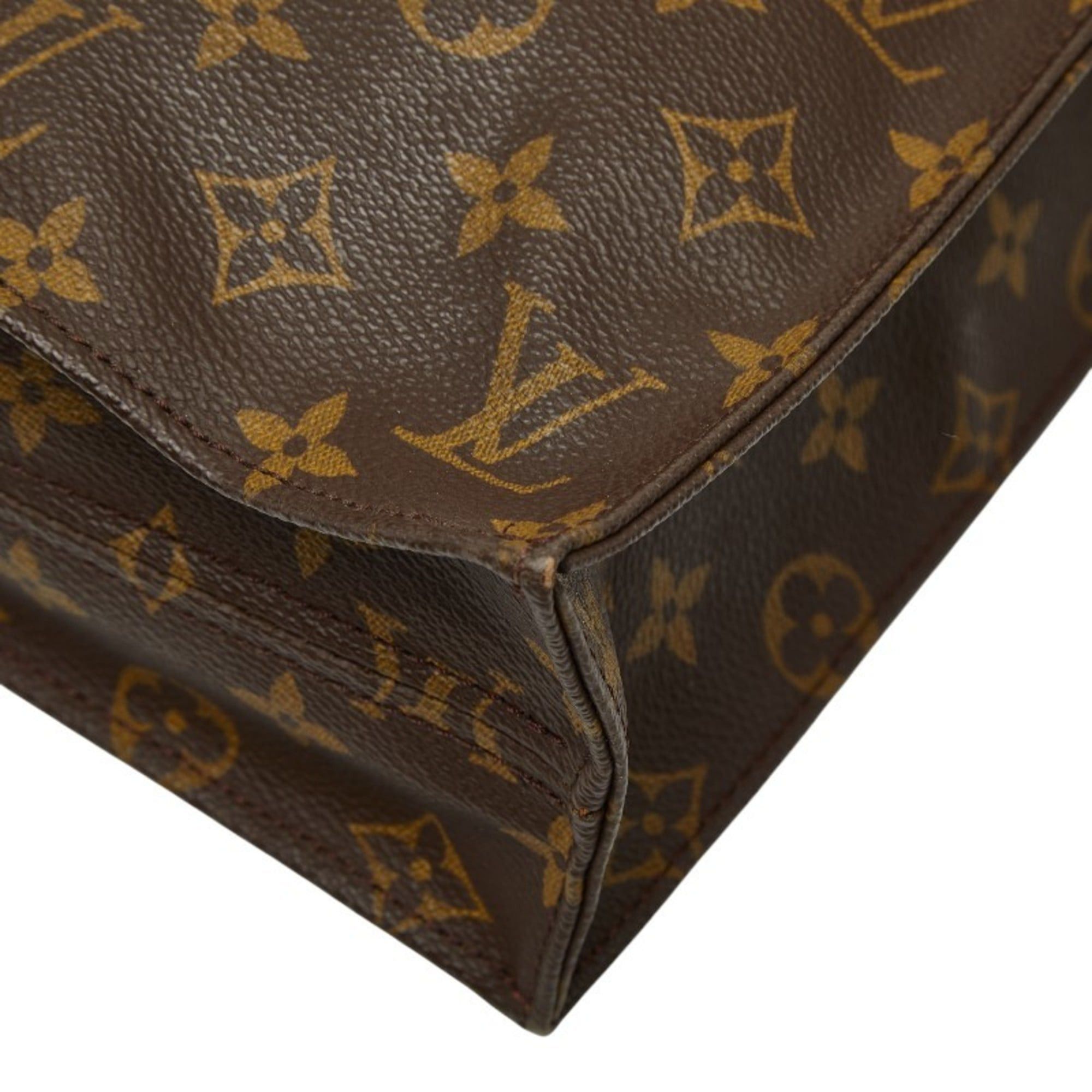 Louis Vuitton Louis Vuitton Monogram Sac Plat Handbag Tote Bag M51140 Brown Leather Women's LOUIS VUITTON Size ONE SIZE - 6 Thumbnail
