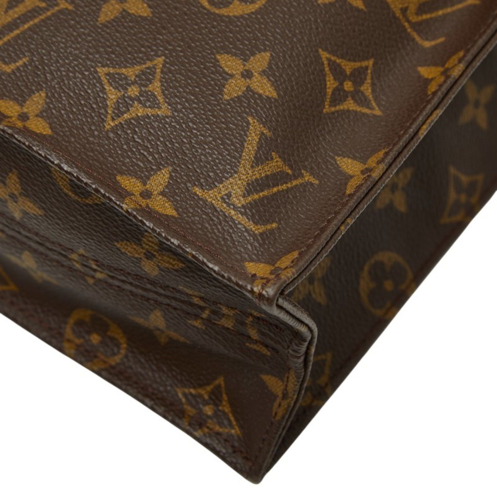 Louis Vuitton Louis Vuitton Monogram Sac Plat Handbag Tote Bag M51140 Brown Leather Women's LOUIS VUITTON Size ONE SIZE - 5 Thumbnail