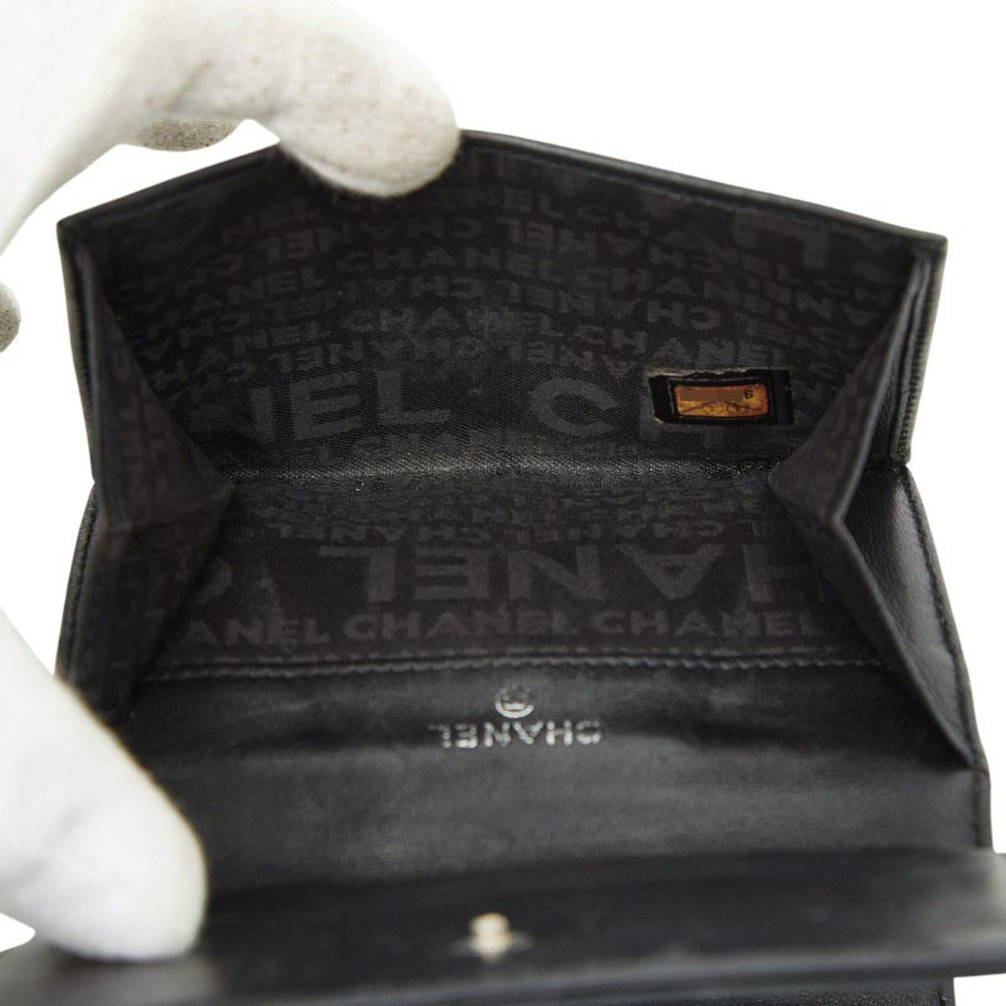 Chanel CHANEL Icon Bifold Wallet A24212 Black Leather Women's Size ONE SIZE - 7 Thumbnail