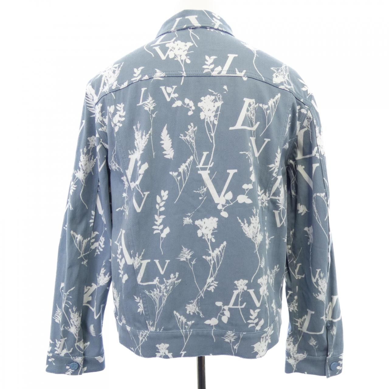Louis Vuitton Louis Vuitton Louis Vuitton DNA Leaf Denim Jacket Textile Outerwear HNA59WNF1 DUTY FREE for USA Size ONE SIZE - 2 Thumbnail