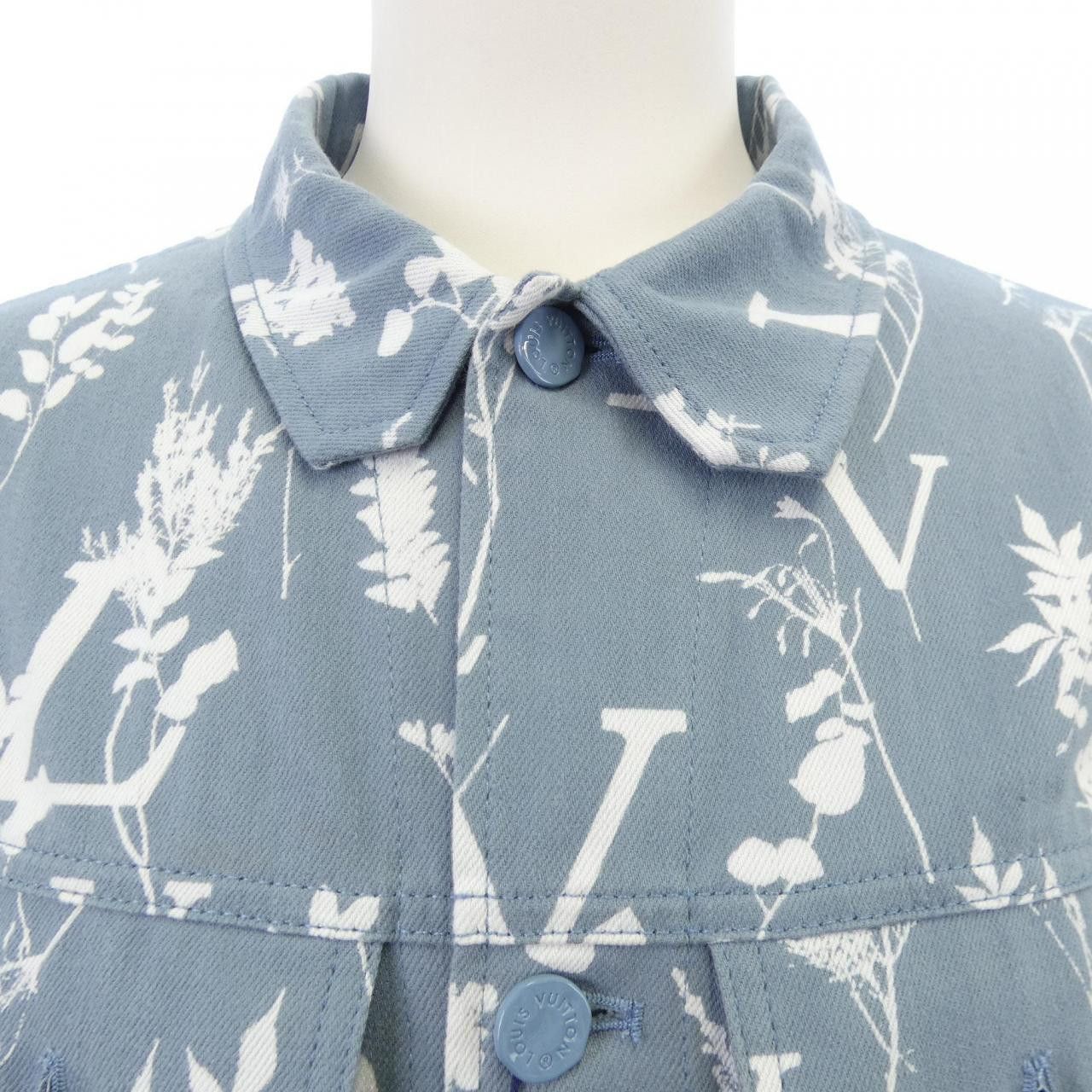 Louis Vuitton Louis Vuitton Louis Vuitton DNA Leaf Denim Jacket Textile Outerwear HNA59WNF1 DUTY FREE for USA Size ONE SIZE - 5 Thumbnail