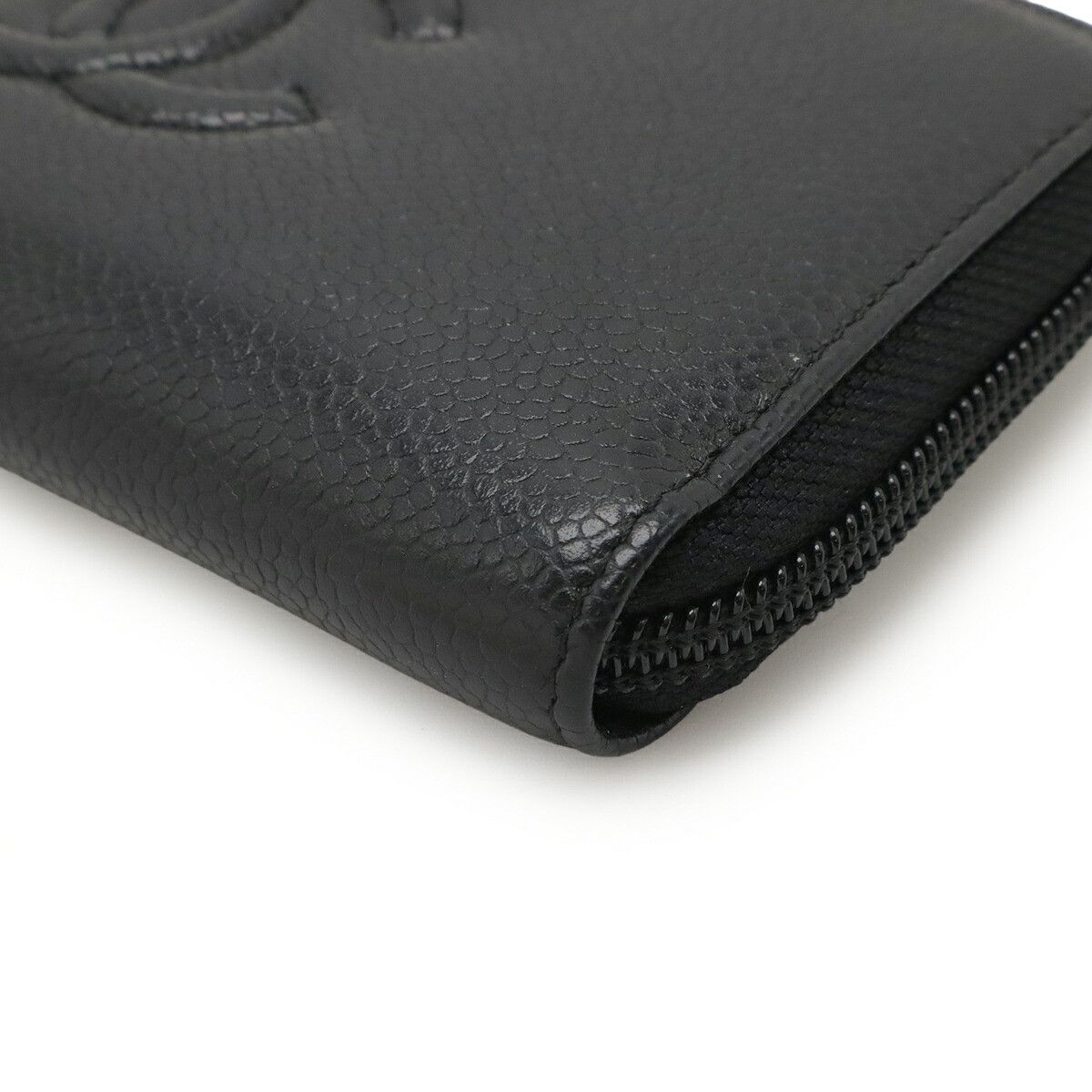 Chanel Chanel Chanel Coco Mark Caviar Leather Zip Wallet Leather Long Wallet DUTY FREE for USA Size ONE SIZE - 3 Thumbnail