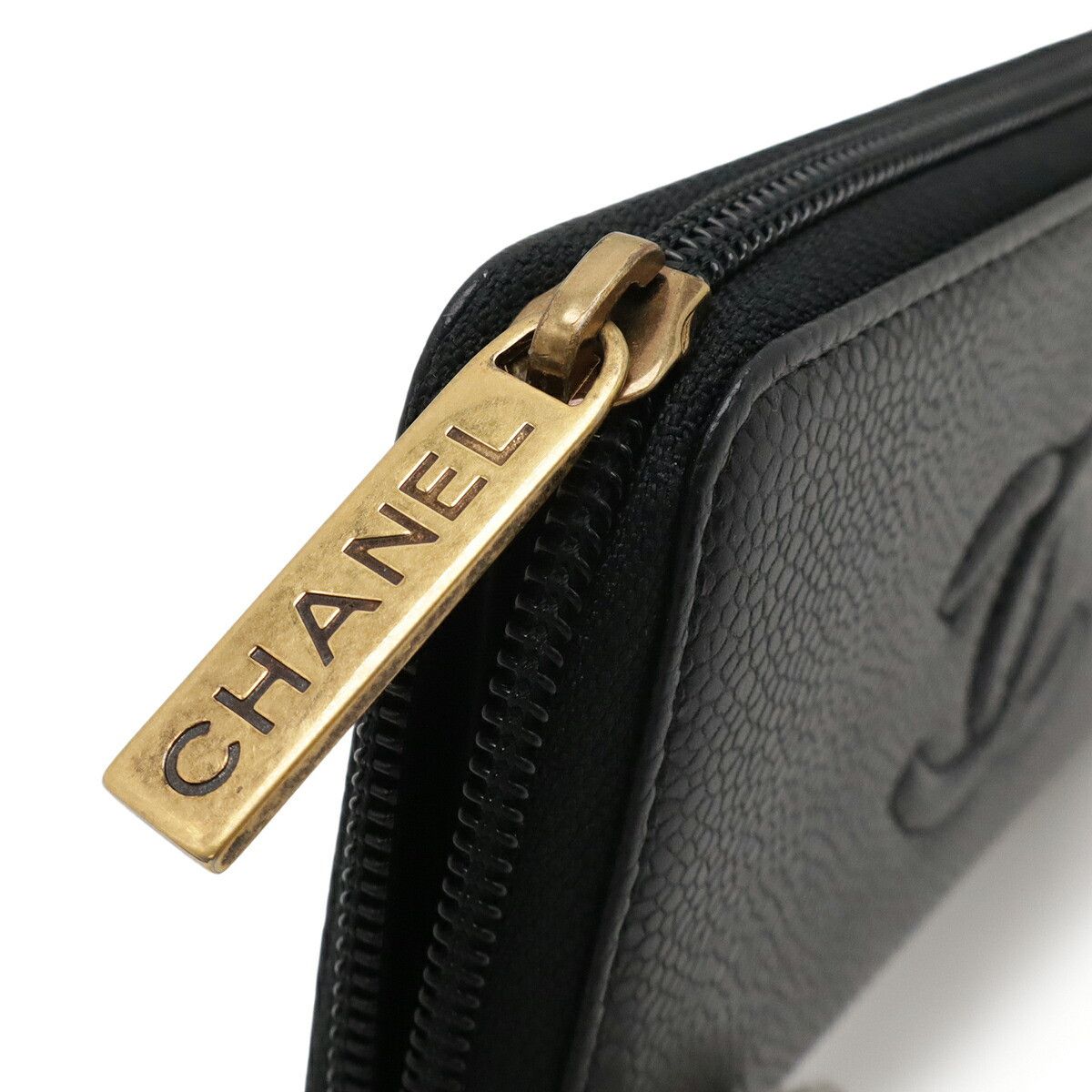 Chanel Chanel Chanel Coco Mark Caviar Leather Zip Wallet Leather Long Wallet DUTY FREE for USA Size ONE SIZE - 4 Thumbnail