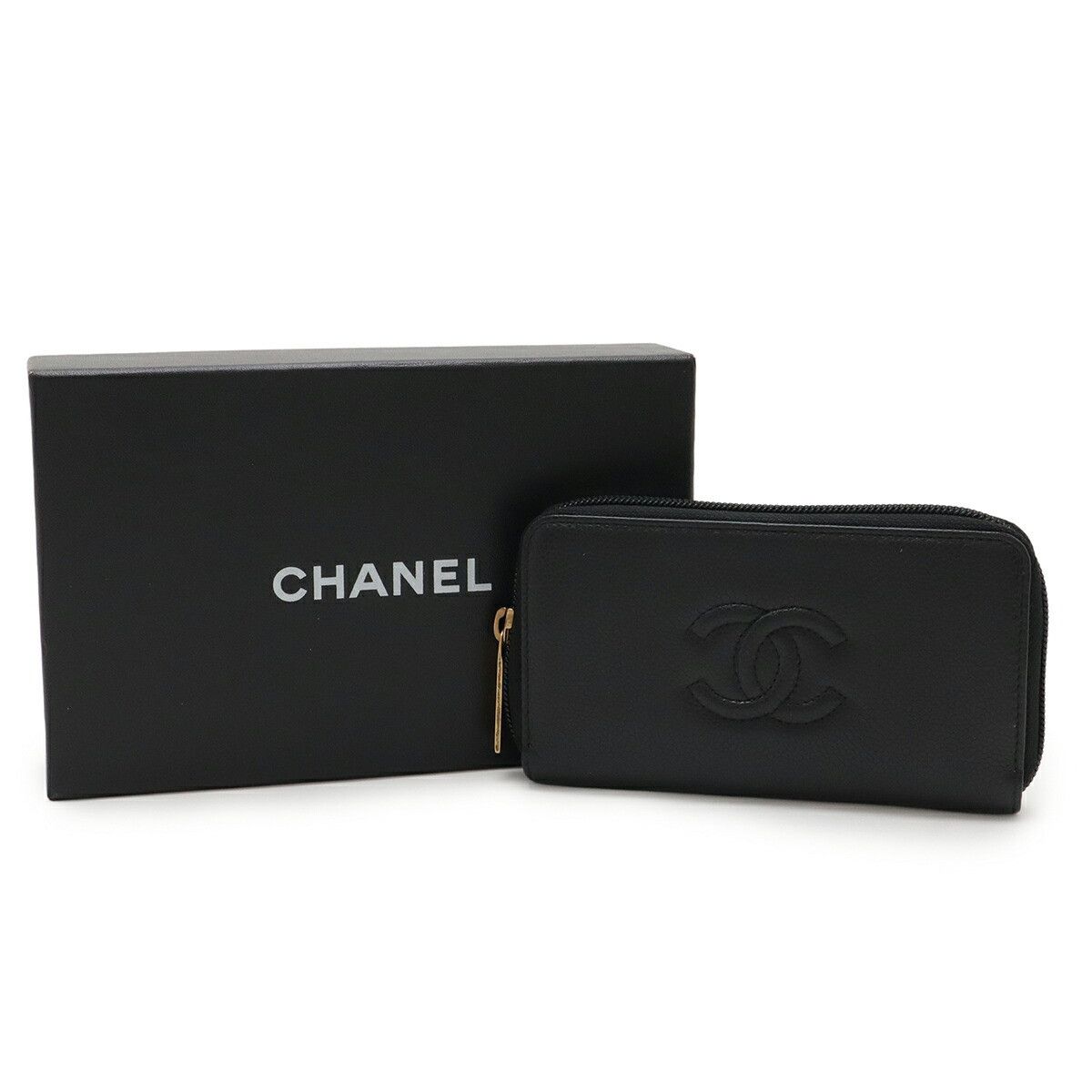 Chanel Chanel Chanel Coco Mark Caviar Leather Zip Wallet Leather Long Wallet DUTY FREE for USA Size ONE SIZE - 9 Thumbnail