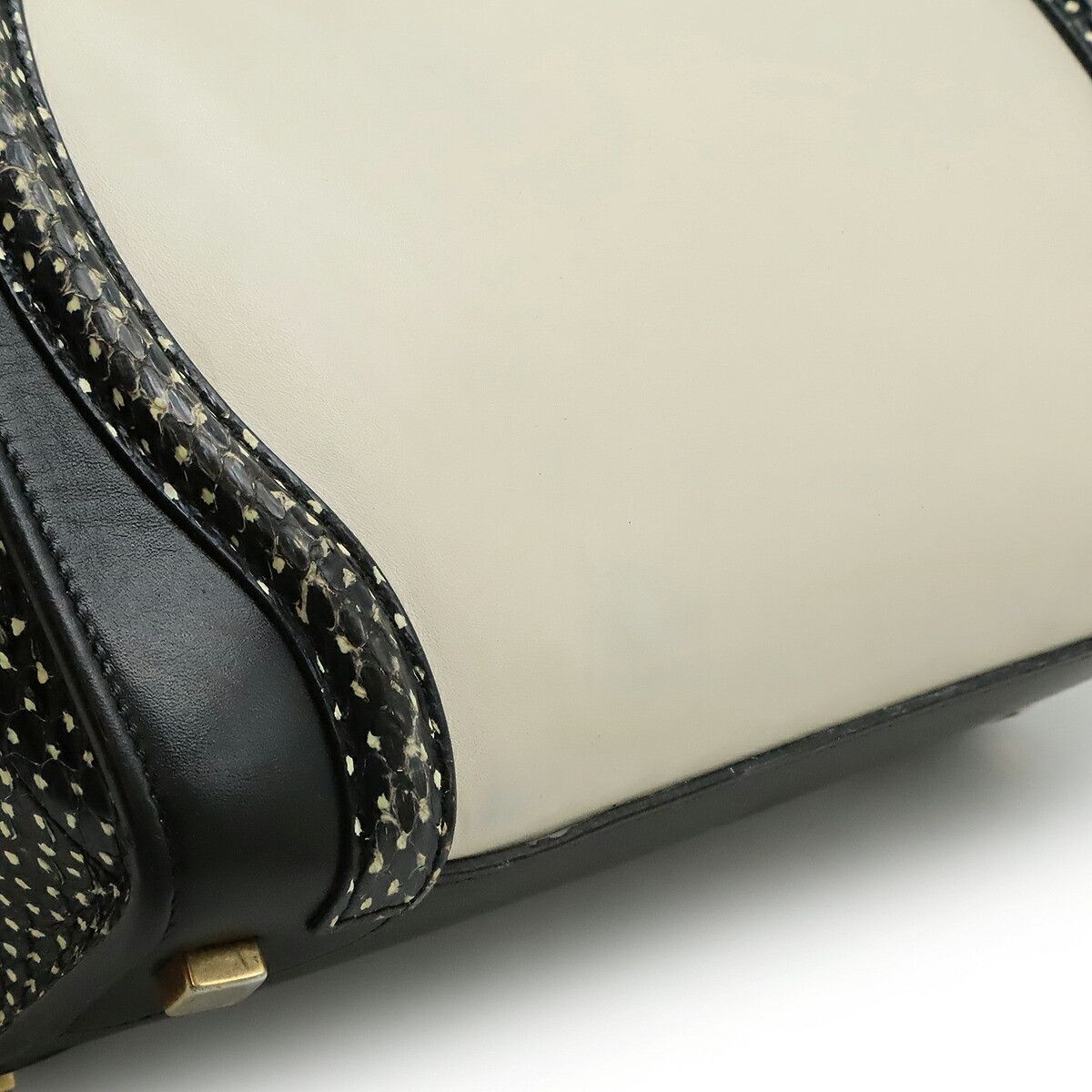 Celine Celine Celine Luggage Micro Shopper Python Leather Handbag Leather Tote Bag 167743 DUTY FREE for USA Size ONE SIZE - 9 Thumbnail