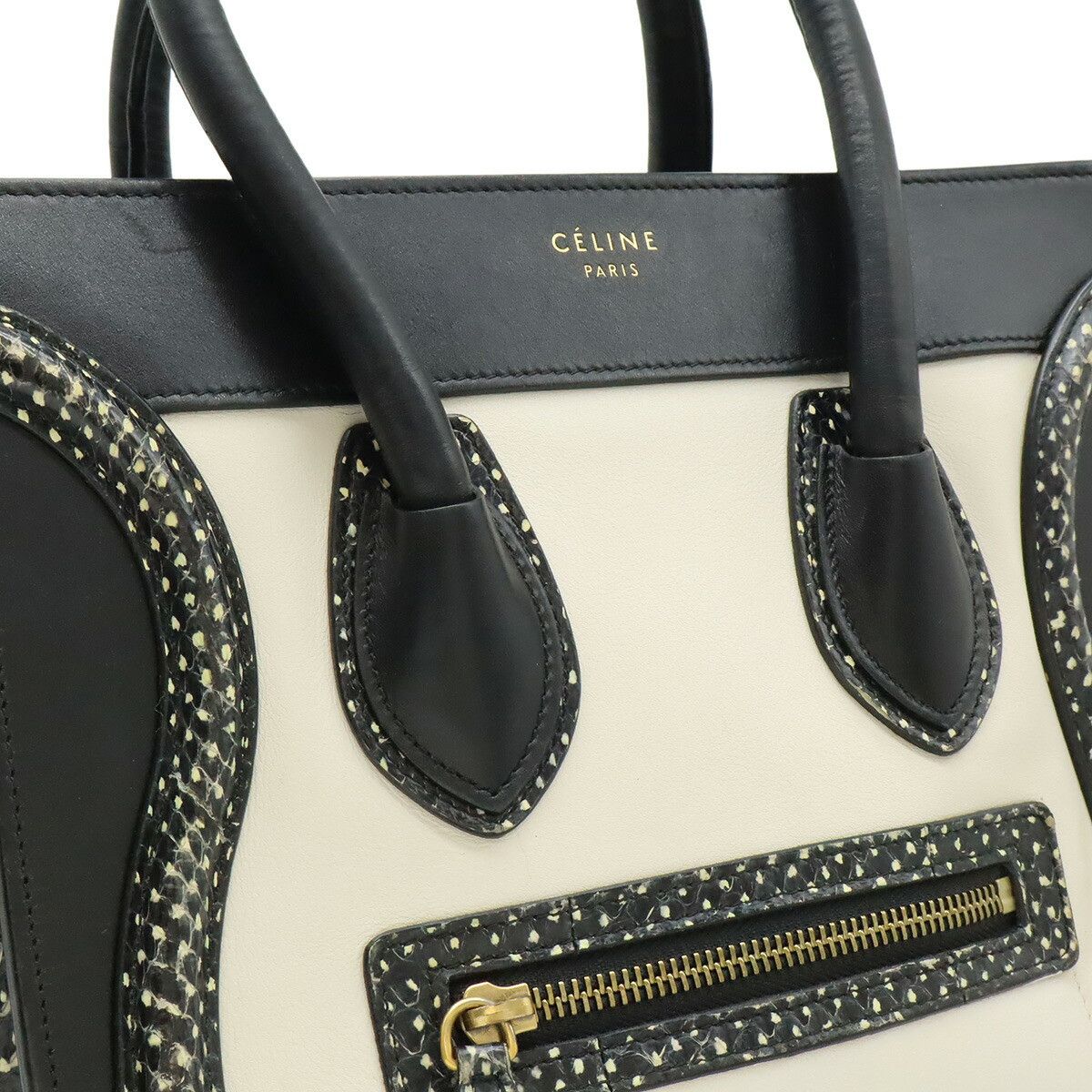 Celine Celine Celine Luggage Micro Shopper Python Leather Handbag Leather Tote Bag 167743 DUTY FREE for USA Size ONE SIZE - 8 Thumbnail