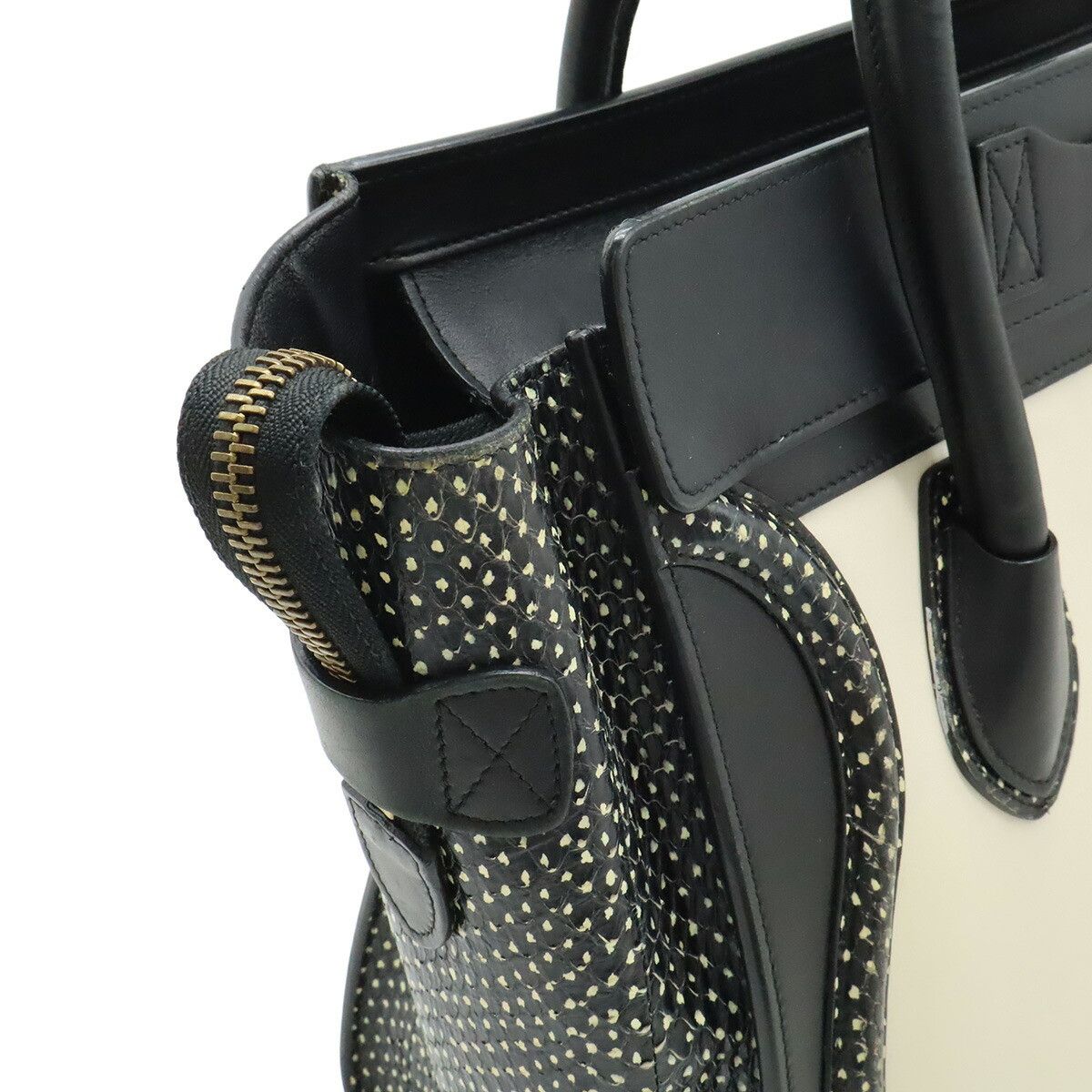 Celine Celine Celine Luggage Micro Shopper Python Leather Handbag Leather Tote Bag 167743 DUTY FREE for USA Size ONE SIZE - 7 Thumbnail