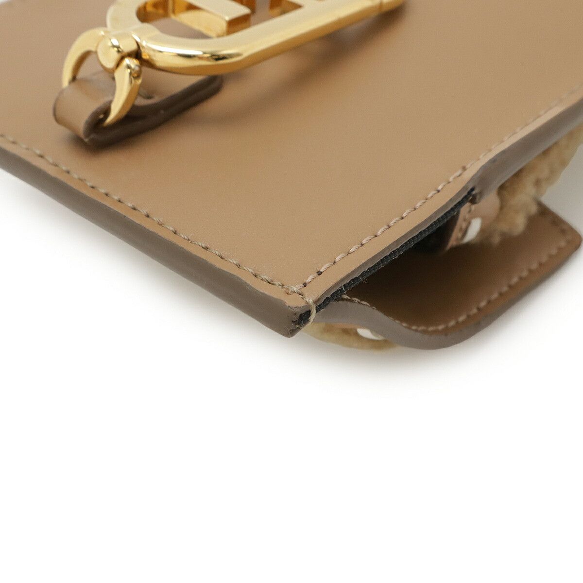 Fendi Fendi Fendi FF Logo Shearling Phone Pouch Leather Phonecase 7AS047 DUTY FREE for USA Size ONE SIZE - 3 Thumbnail