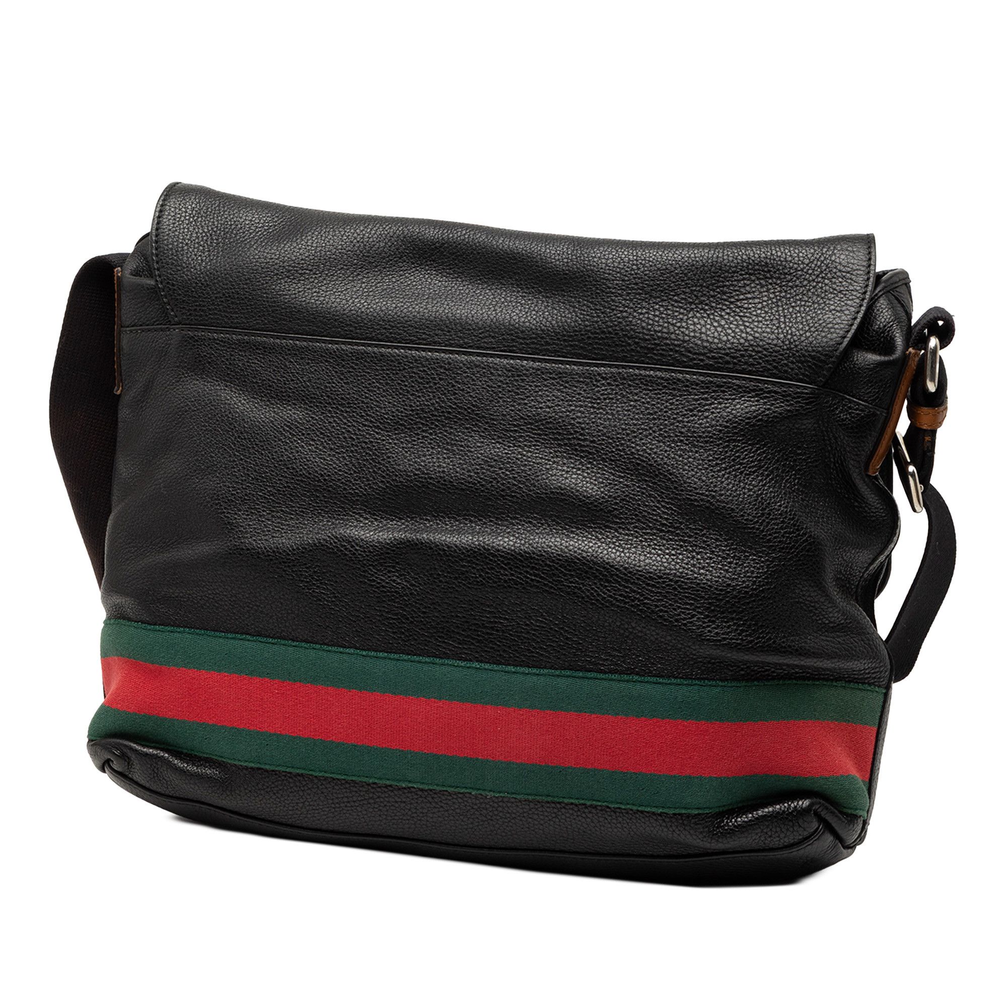 Gucci Gucci Leather Web Messenger Bag Size ONE SIZE - 2 Thumbnail