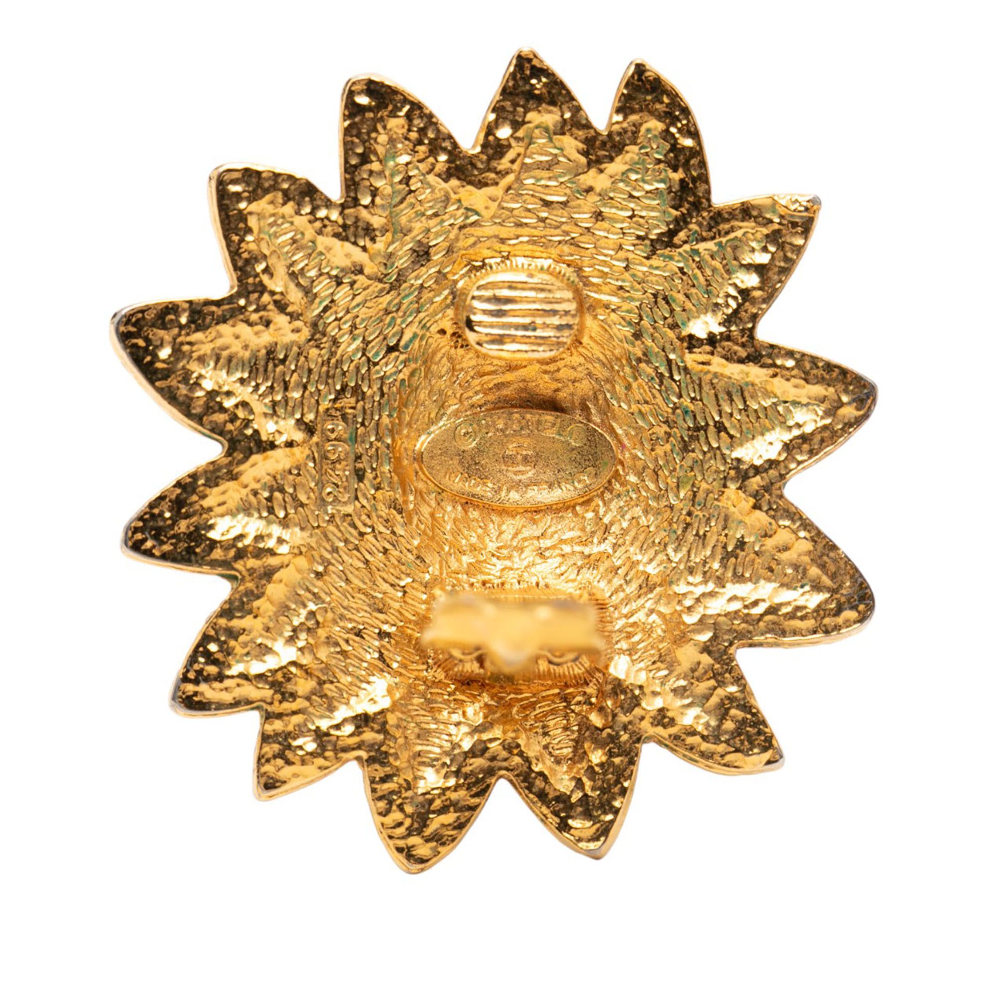 Chanel Chanel CC Gold Plated Lion Sunburst Clip on Earrings Size ONE SIZE - 3 Thumbnail