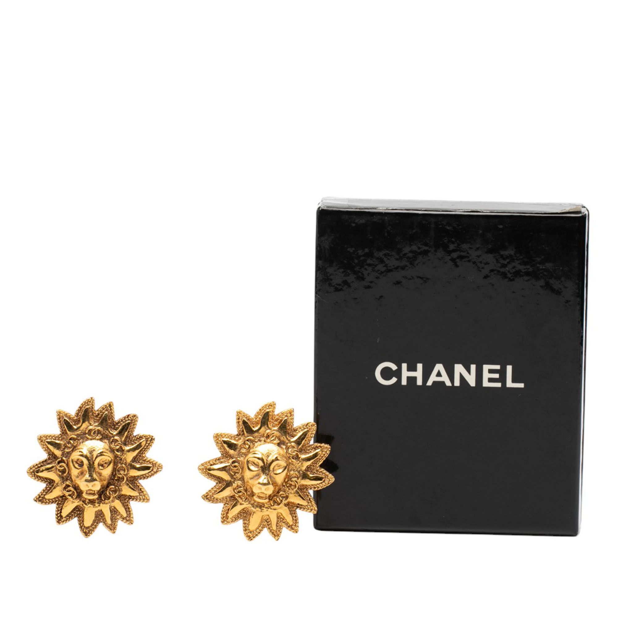 Chanel Chanel CC Gold Plated Lion Sunburst Clip on Earrings Size ONE SIZE - 4 Thumbnail