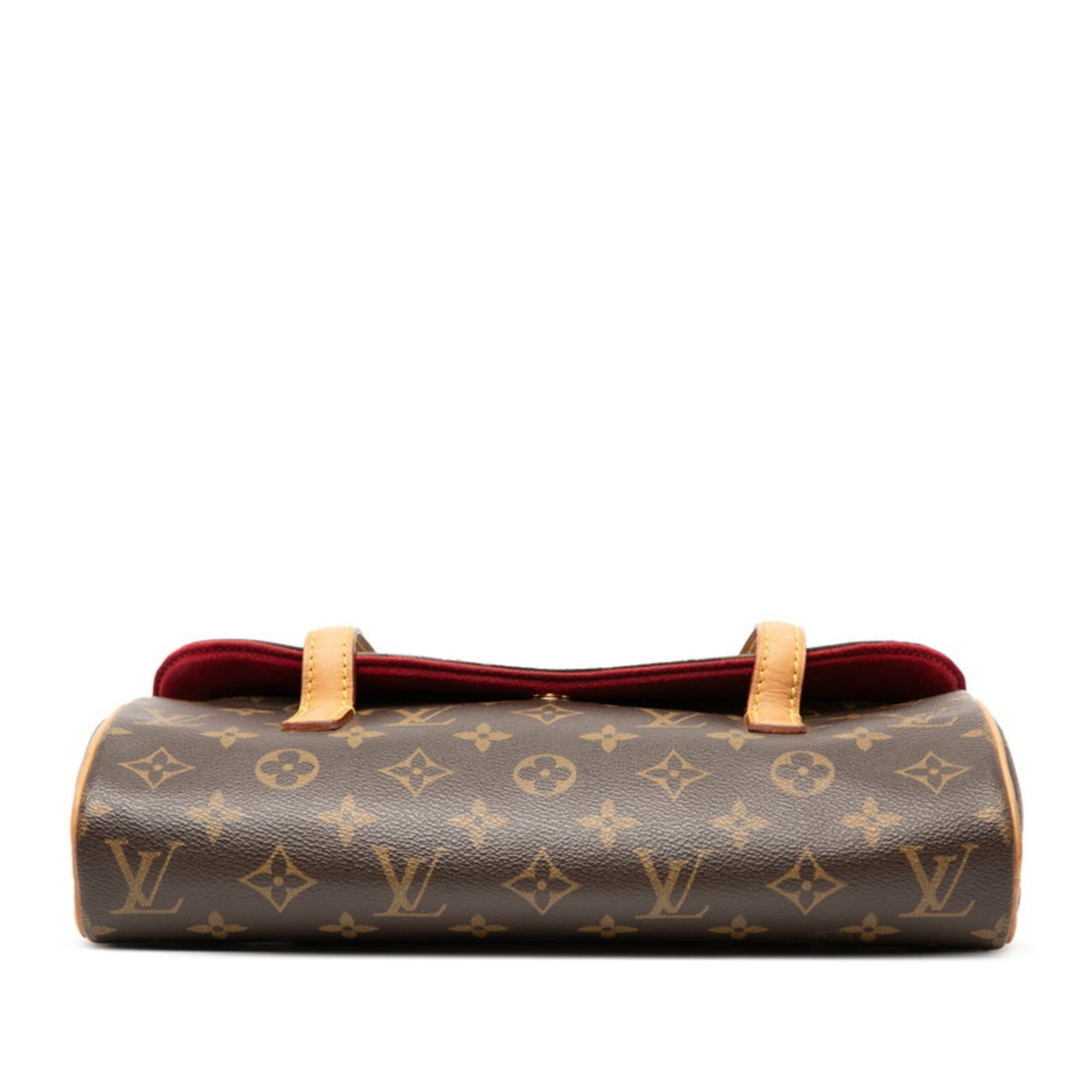 Louis Vuitton Monogram Sonatine Handbag M51902 Brown Leather Women's LOUIS VUITTON