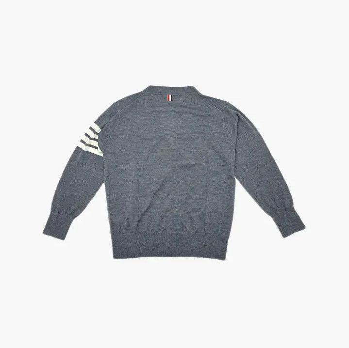 Thom Browne Thom Browne Gray V-Neck Knit Cardigan for Men Size US M / EU 48-50 / 2 - 3 Thumbnail