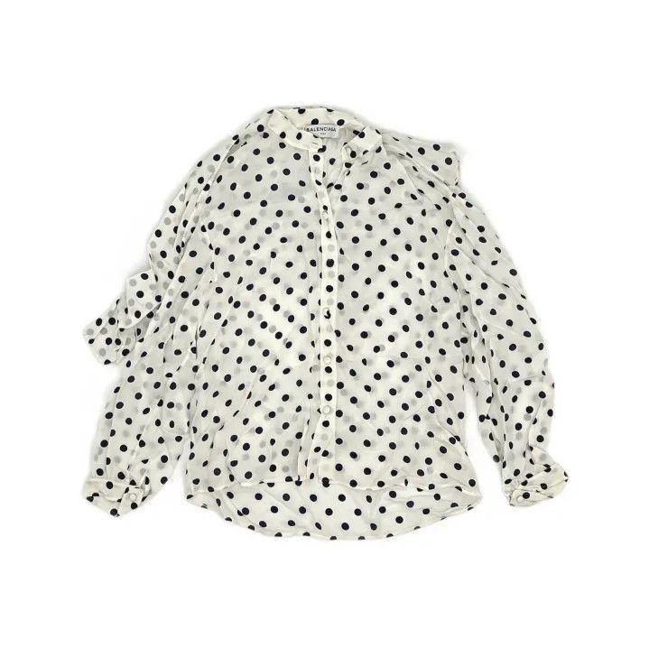 Balenciaga Balenciaga Polka Dot Button-Up Shirt Size S / US 4 / IT 40 - 2 Thumbnail