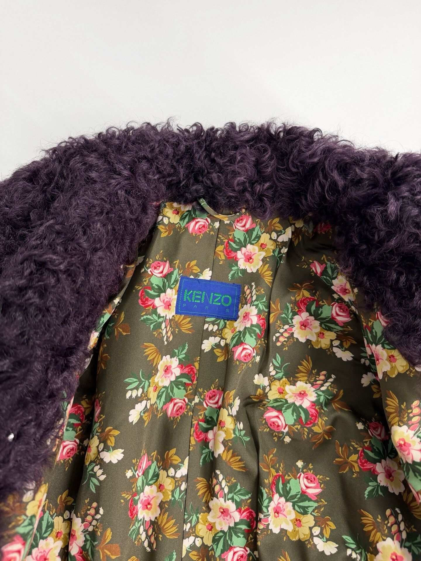 Kenzo dark purple floral fur coat Size M / US 6-8 / IT 42-44 - 9 Thumbnail