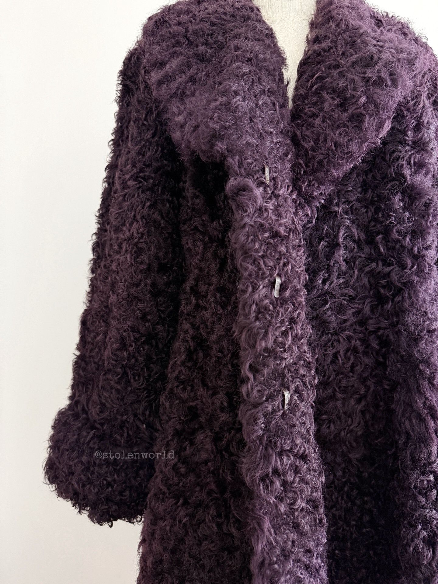 Kenzo dark purple floral fur coat Size M / US 6-8 / IT 42-44 - 4 Thumbnail