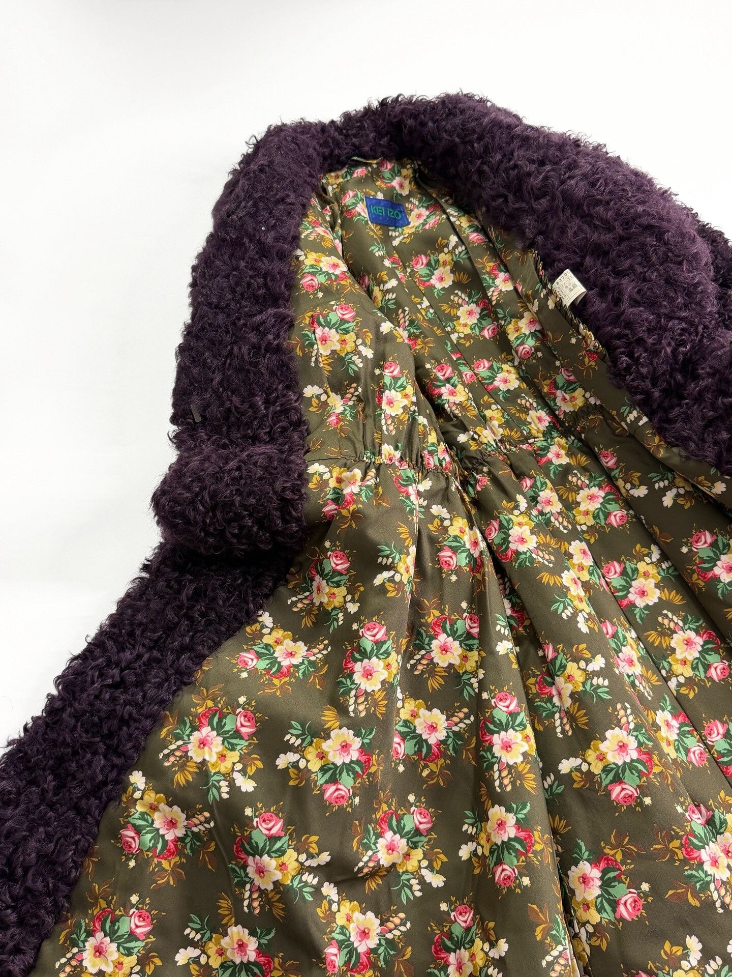 Kenzo dark purple floral fur coat Size M / US 6-8 / IT 42-44 - 6 Thumbnail