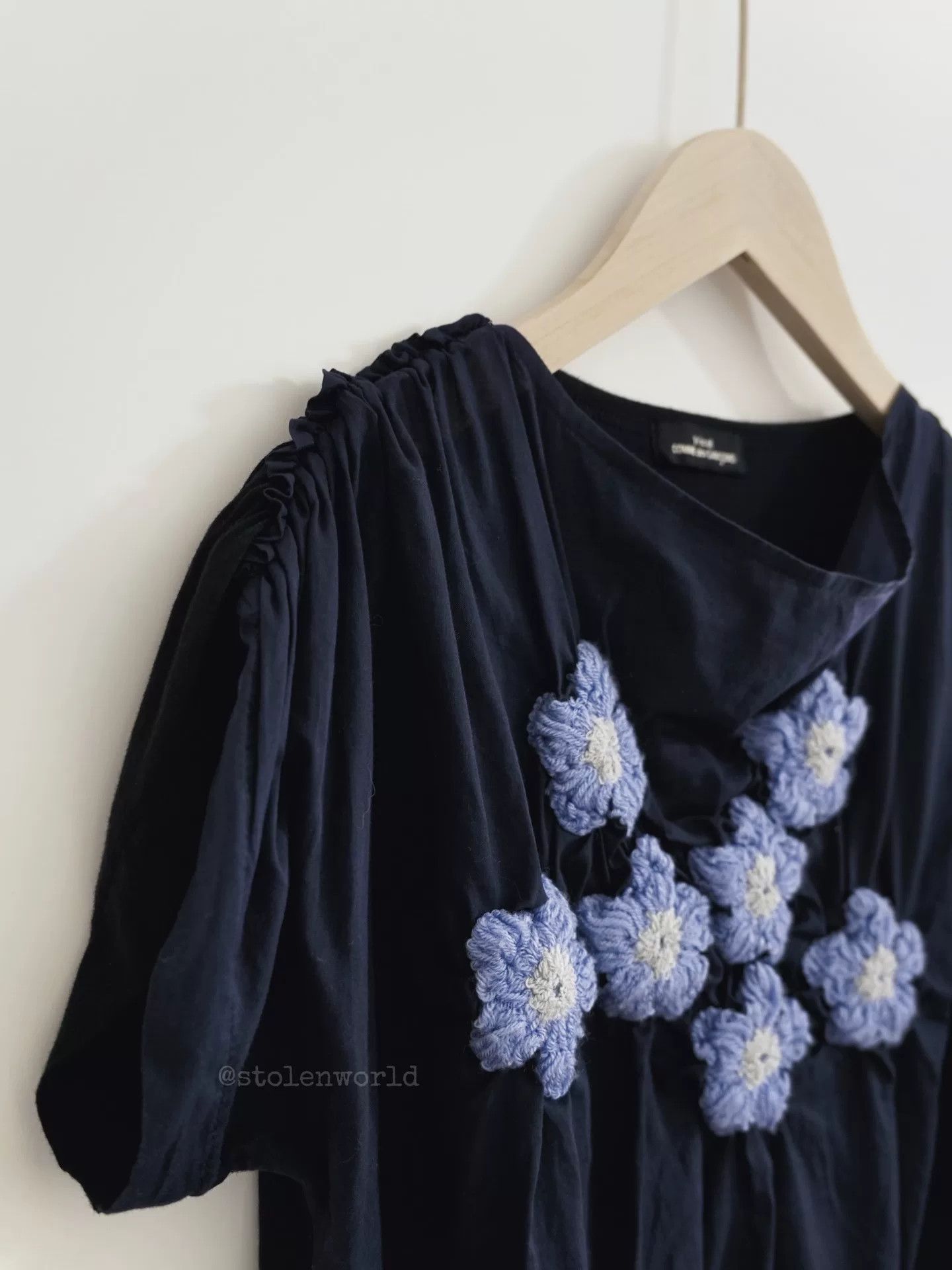 Comme des Garcons navy flower embroidered top Size M / US 6-8 / IT 42-44 - 3 Thumbnail