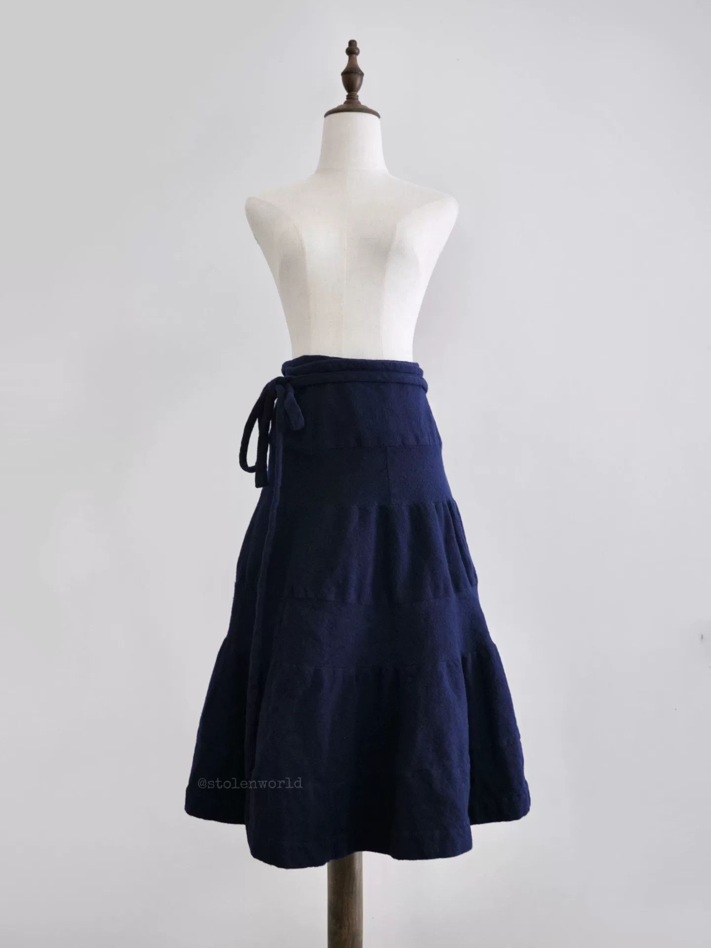 Comme des Garcons warm navy blue tiered cake skirt Size 24" / US 00 / IT 34 - 7 Thumbnail