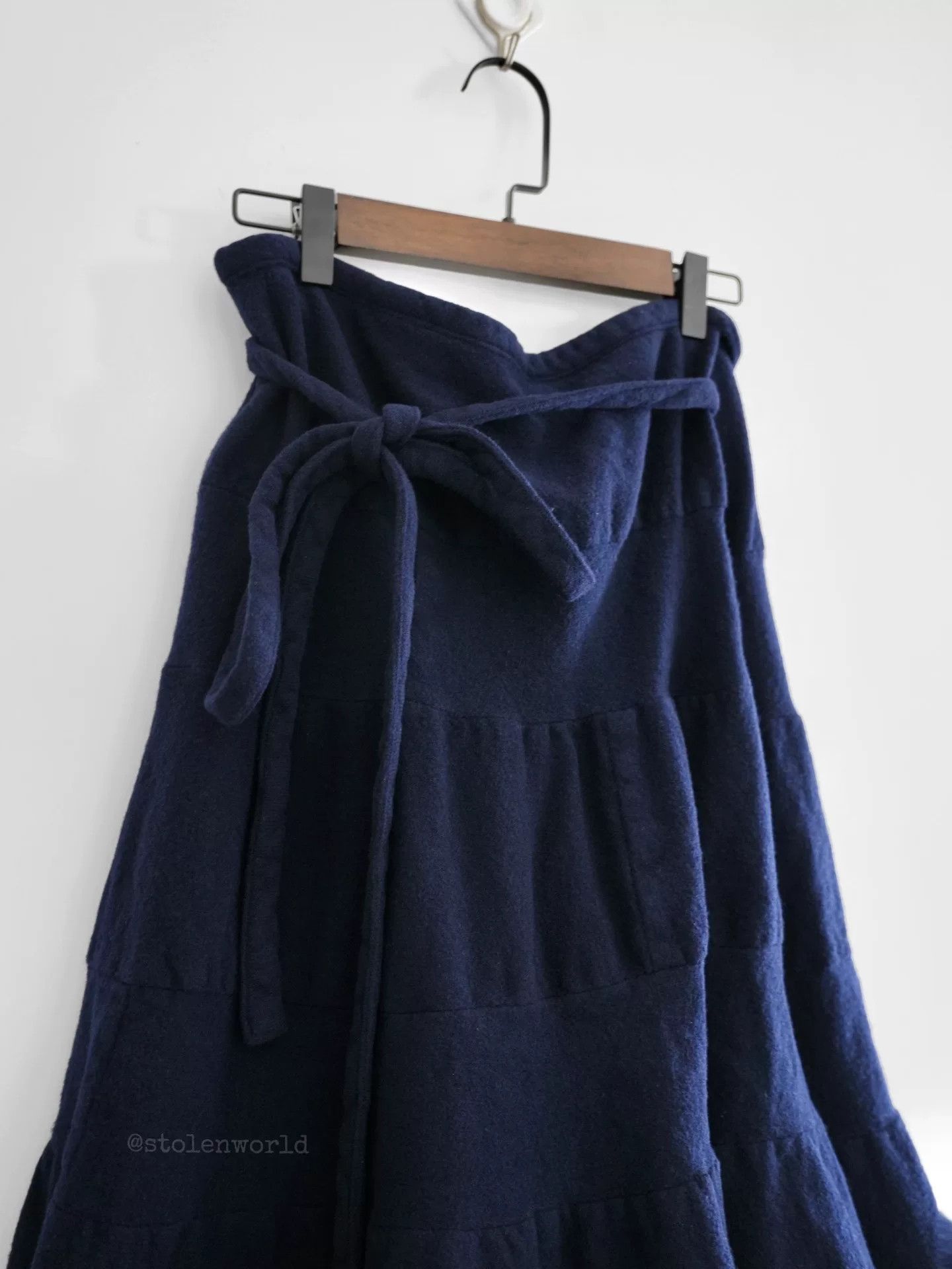 Comme des Garcons warm navy blue tiered cake skirt Size 24" / US 00 / IT 34 - 5 Thumbnail