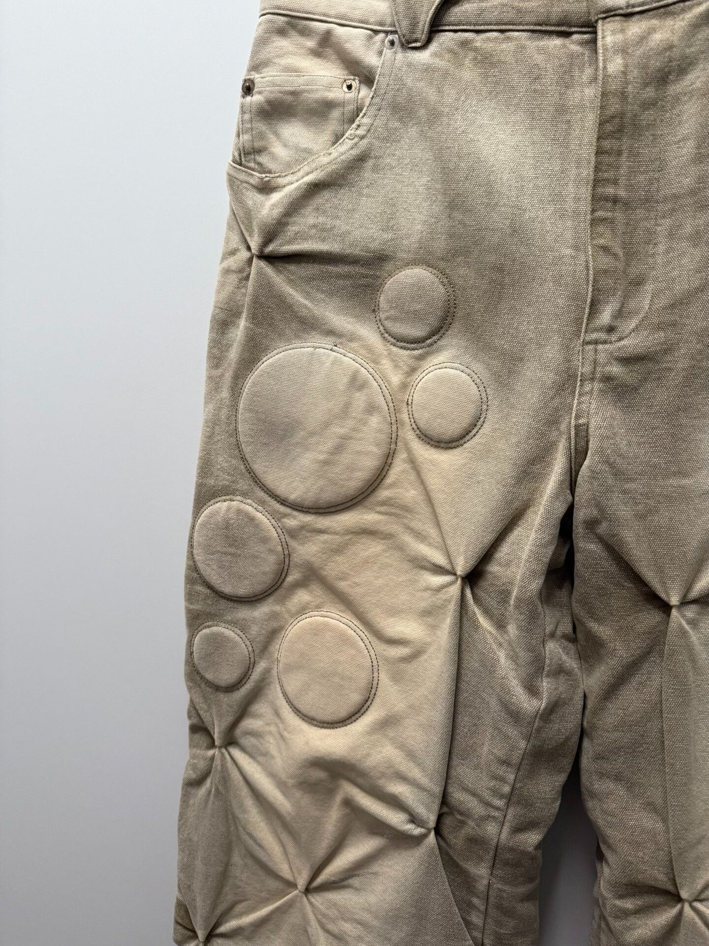 Bad Son padded long work pants in beige Size US 34 / EU 50 - 4 Thumbnail
