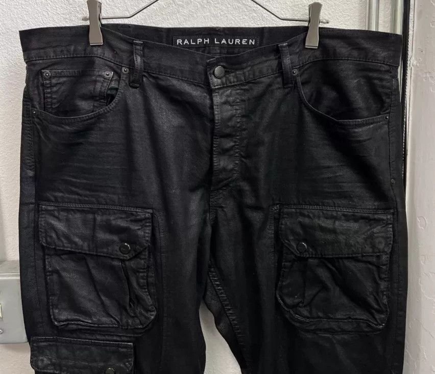RRL Ralph Lauren paratrooper moto waxed cargo pants black Size US 32 / EU 48 - 2 Thumbnail
