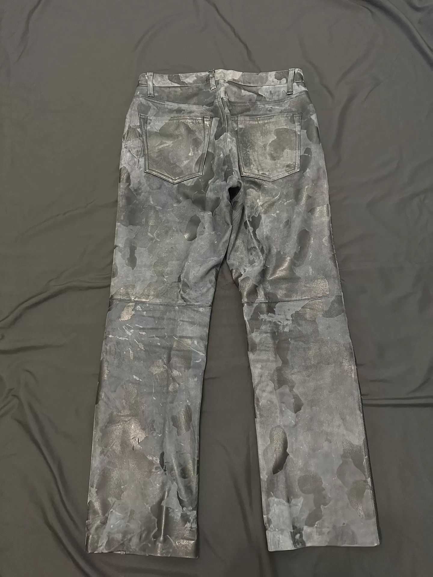 Vintage vintage 90s black camouflage leather pants Size US 30 / EU 46 - 5 Thumbnail