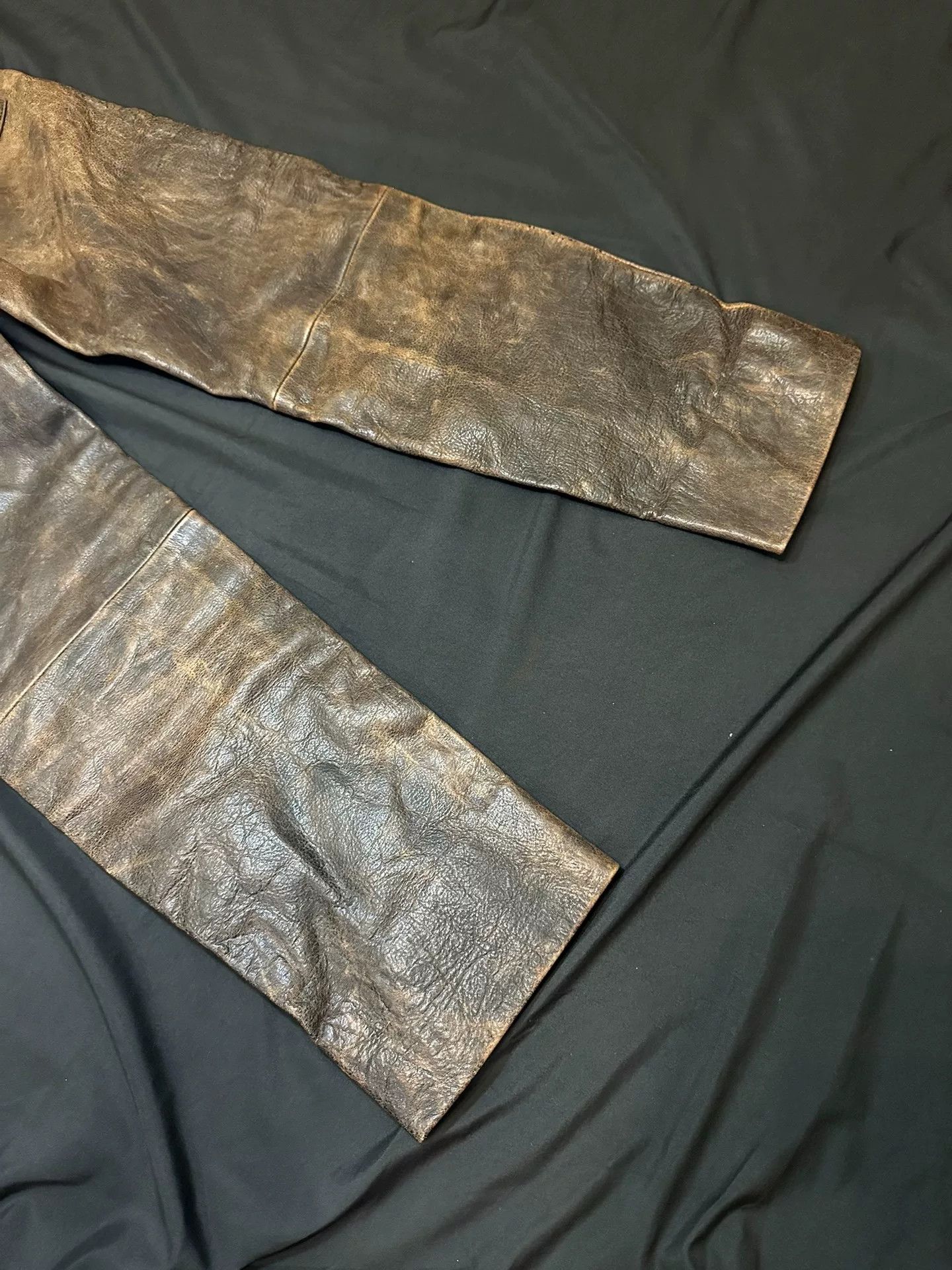 Vintage vintage leather pants with distressed details Size US 34 / EU 50 - 6 Thumbnail