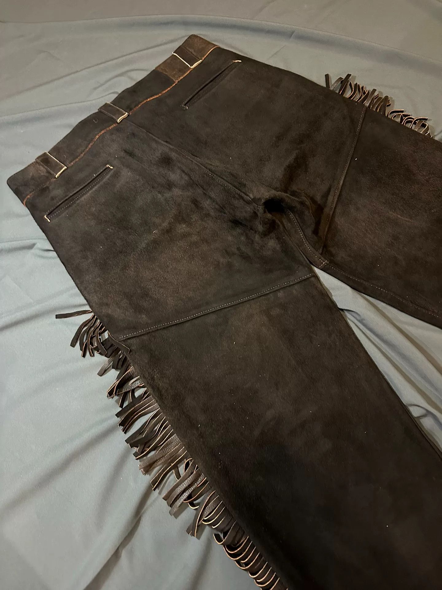 Vintage vintage 70s western fringed leather pants Size 30" / US 8 / IT 44 - 6 Thumbnail