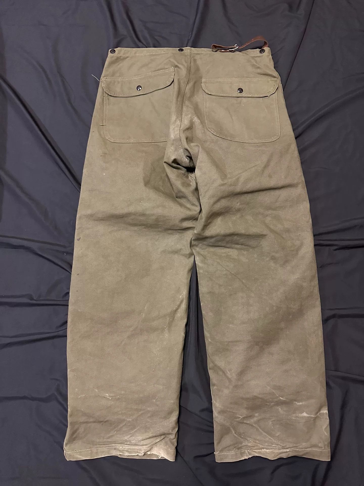 Vintage vintage 1950s green canvas fire resistant pants Size US 30 / EU 46 - 7 Thumbnail