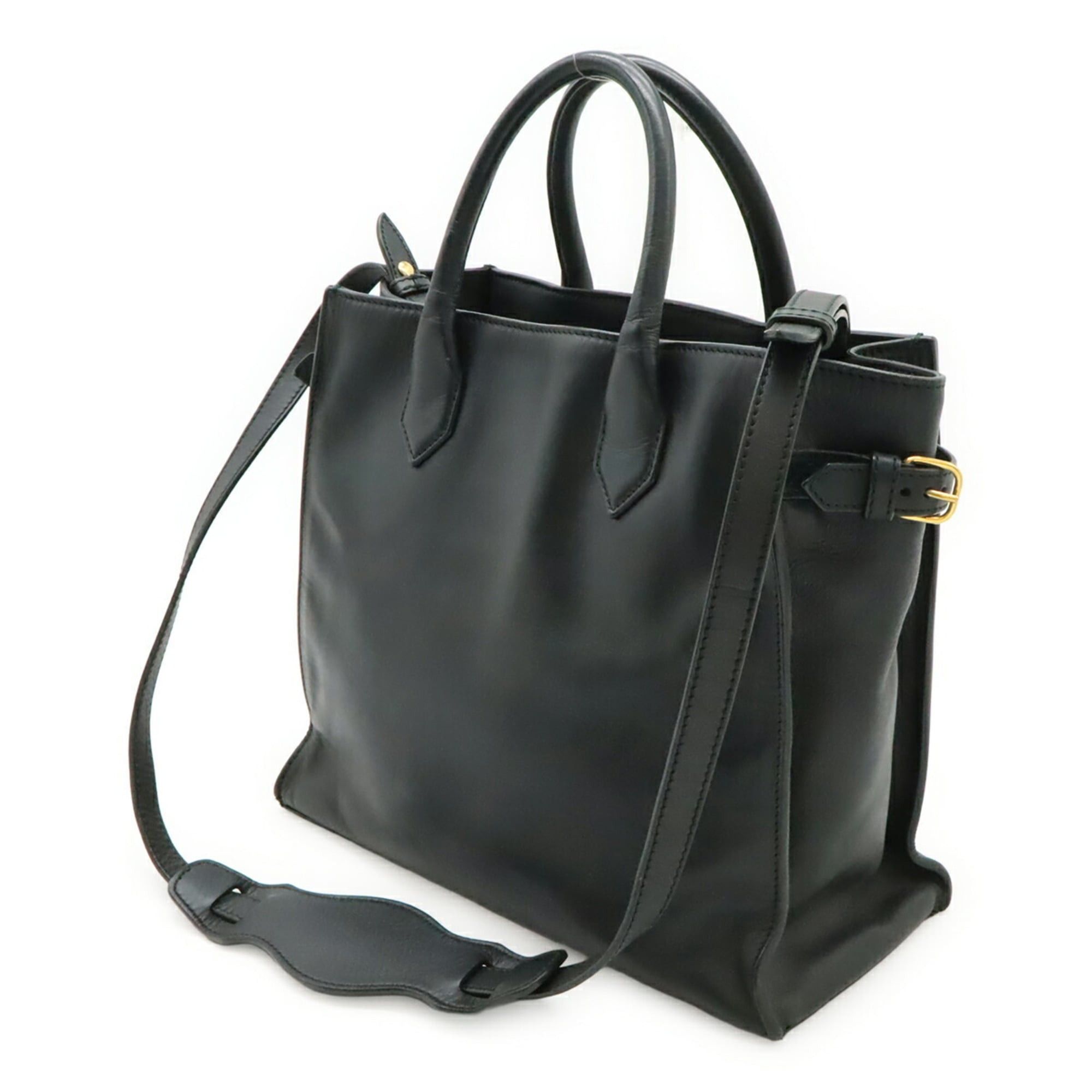 Balenciaga BALENCIAGA Padlock All Afternoon Handbag/Shoulder Bag, Dark Green Leather, Key Missing, 305593 Size ONE SIZE - 3 Thumbnail
