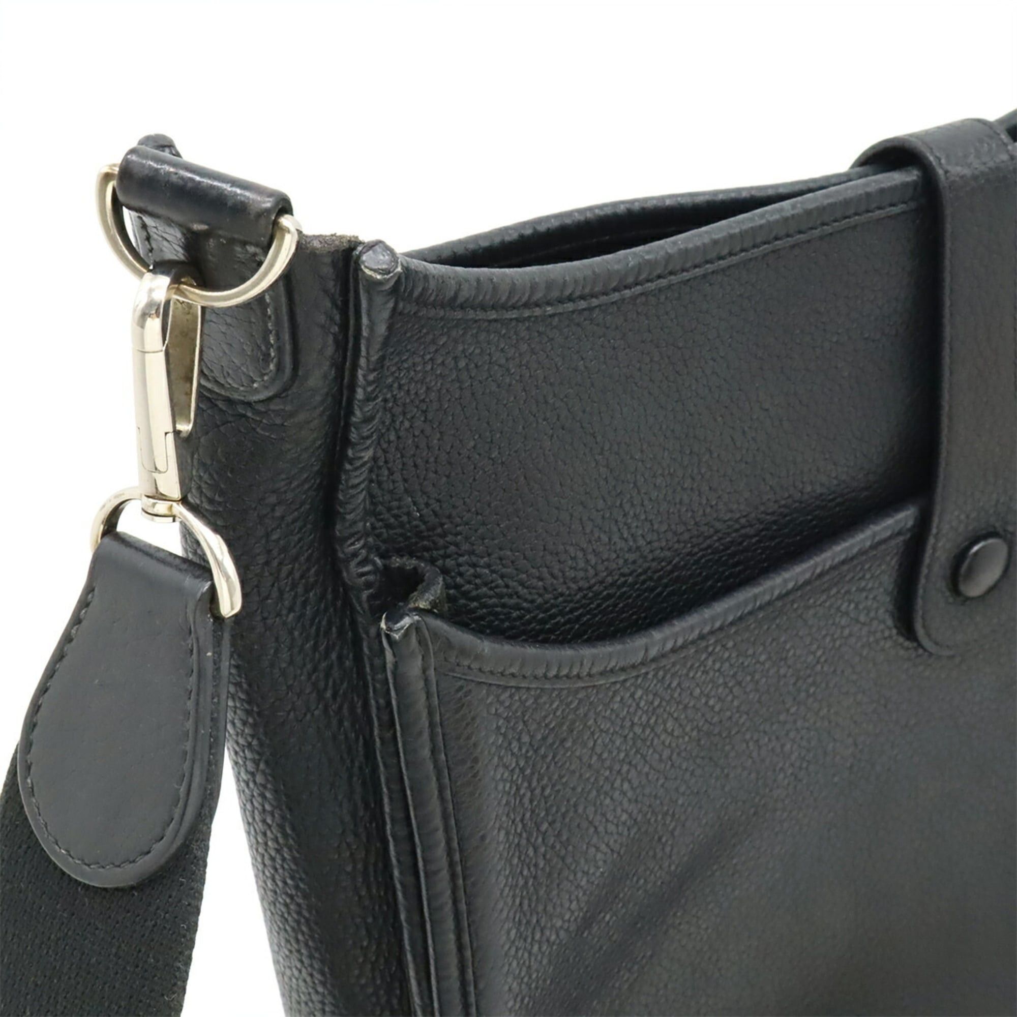 Hermes HERMES Evelyn 3 III GM Shoulder Bag in Taurillon Clemence Leather, Black, with T Stamp Size ONE SIZE - 5 Thumbnail
