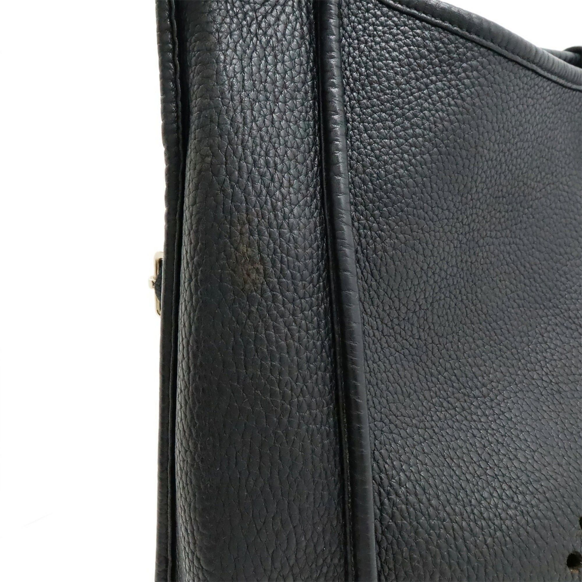 Hermes HERMES Evelyn 3 III GM Shoulder Bag in Taurillon Clemence Leather, Black, with T Stamp Size ONE SIZE - 9 Thumbnail