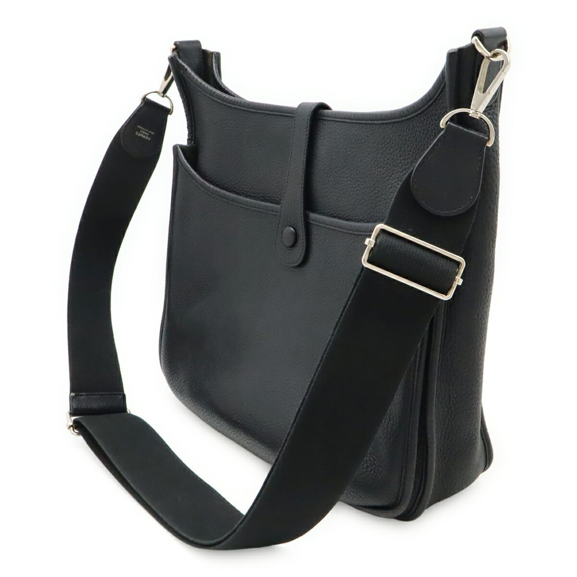 Hermes HERMES Evelyn 3 III GM Shoulder Bag in Taurillon Clemence Leather, Black, with T Stamp Size ONE SIZE - 3 Thumbnail