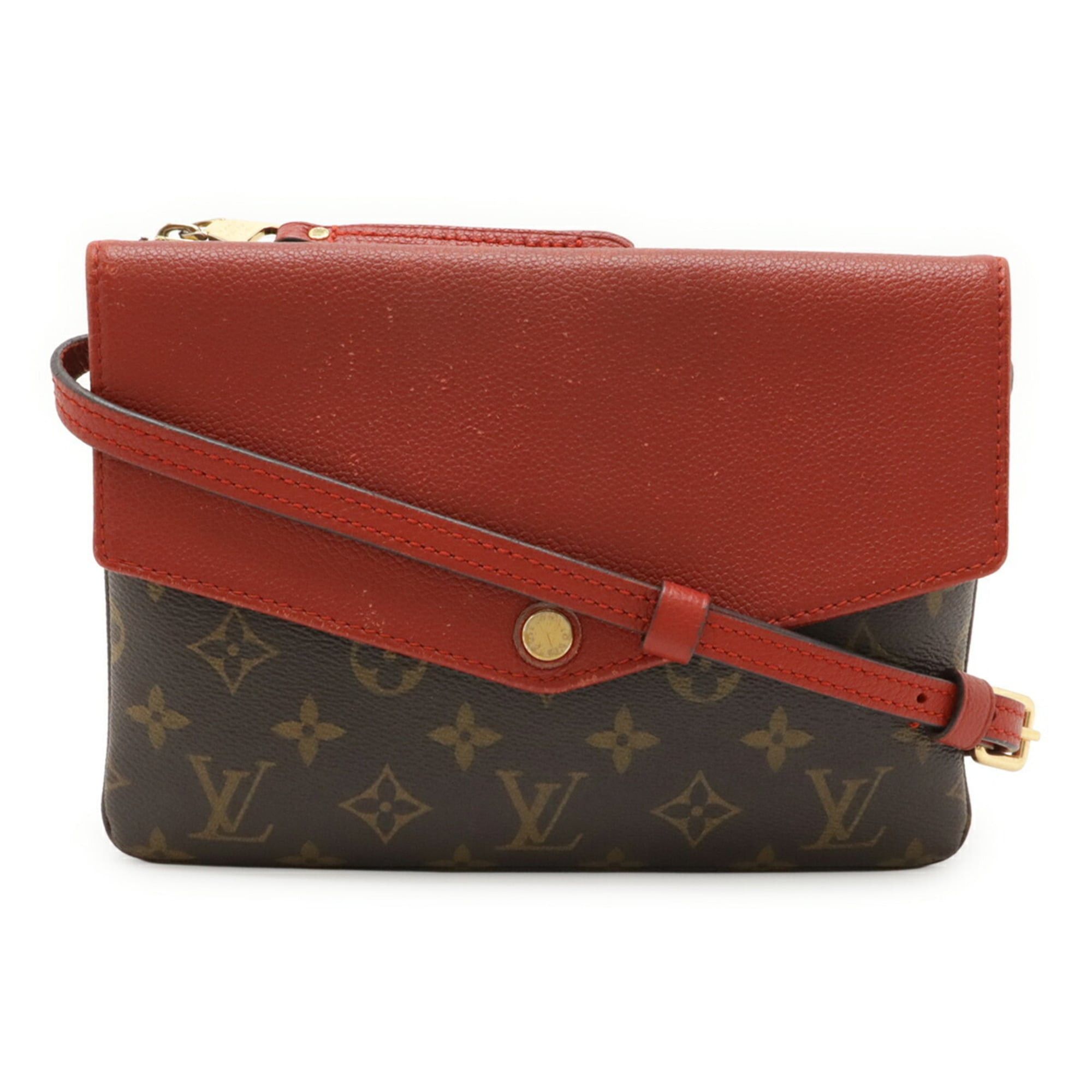 Louis Vuitton LOUIS VUITTON Monogram Twice Shoulder Bag Pochette Cerise Red M50184 Size ONE SIZE - 2 Thumbnail