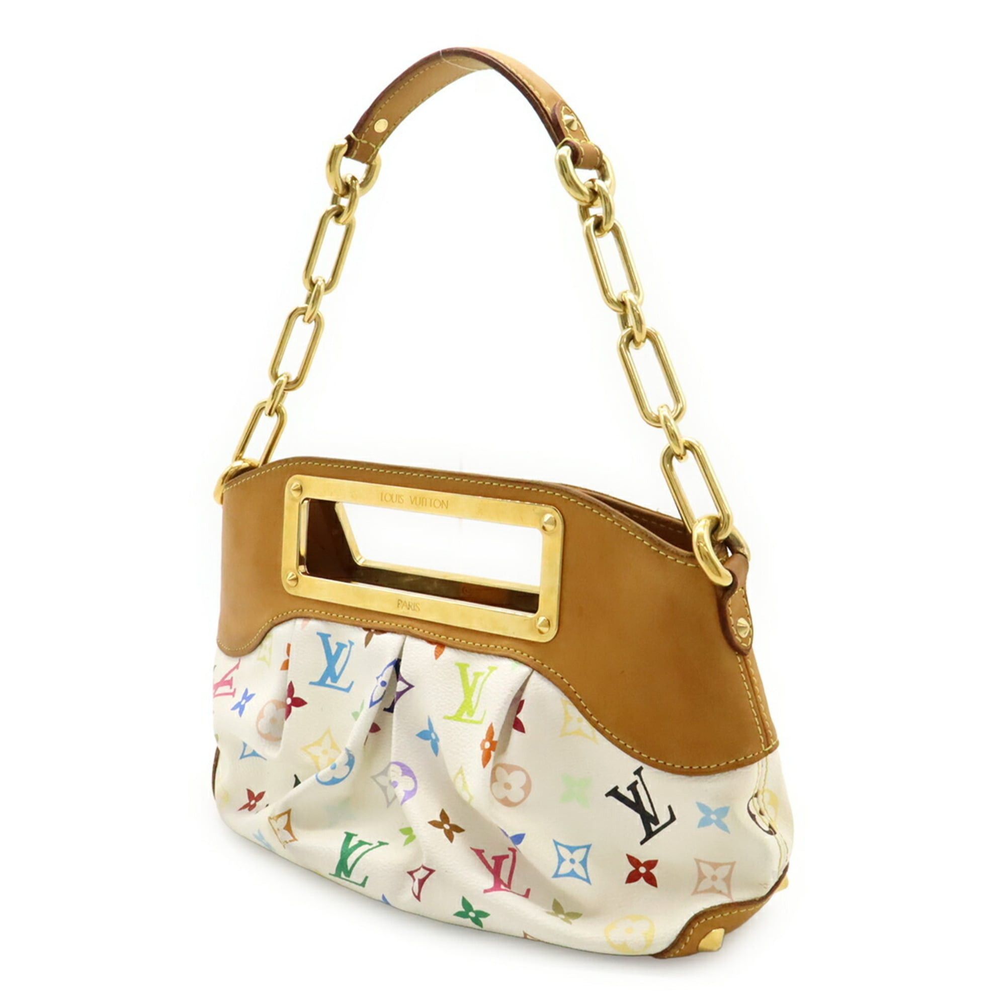 Louis Vuitton LOUIS VUITTON Monogram Multicolore Judy PM Handbag/Shoulder Bag in Bron White, M40257 Size ONE SIZE - 3 Thumbnail
