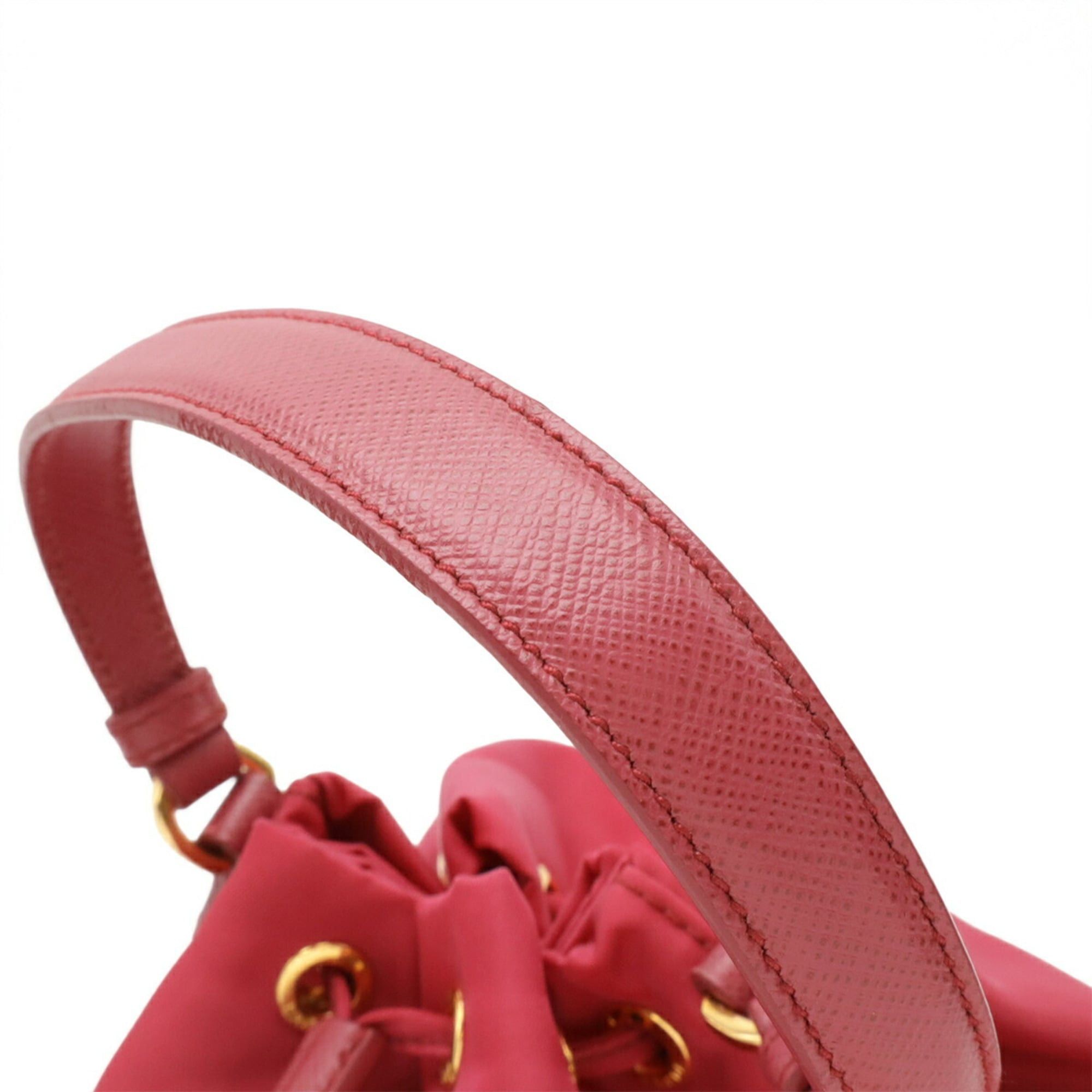 Prada Prada handbag bucket bag shoulder nylon leather pink 1BH038 Size ONE SIZE - 6 Thumbnail