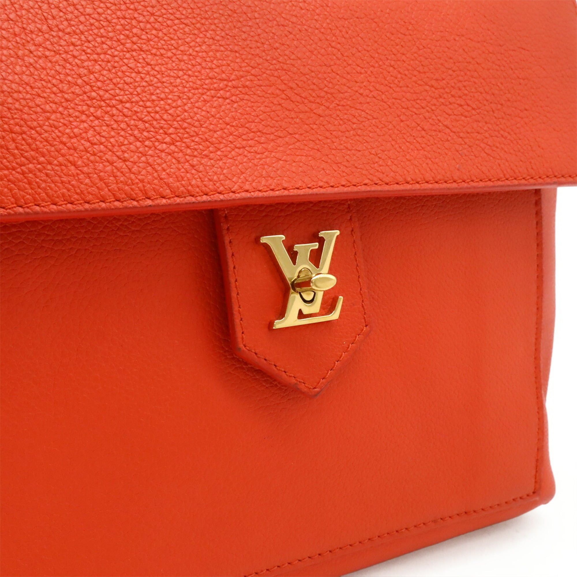 Louis Vuitton LOUIS VUITTON Lockme PM Handbag, One-Handle Leather, Orange Red, Black, M50360 Size ONE SIZE - 10 Thumbnail
