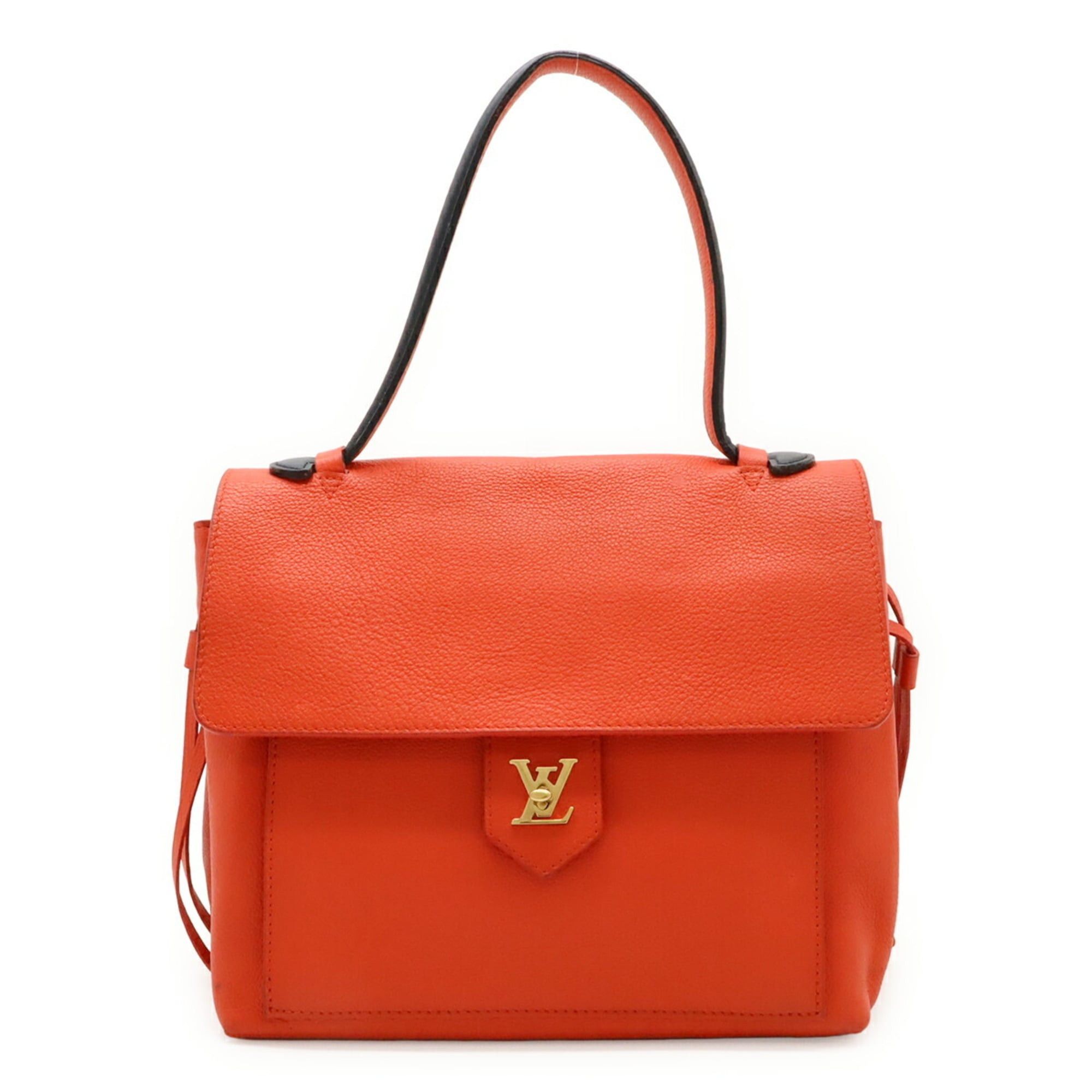 Louis Vuitton LOUIS VUITTON Lockme PM Handbag, One-Handle Leather, Orange Red, Black, M50360 Size ONE SIZE - 2 Thumbnail