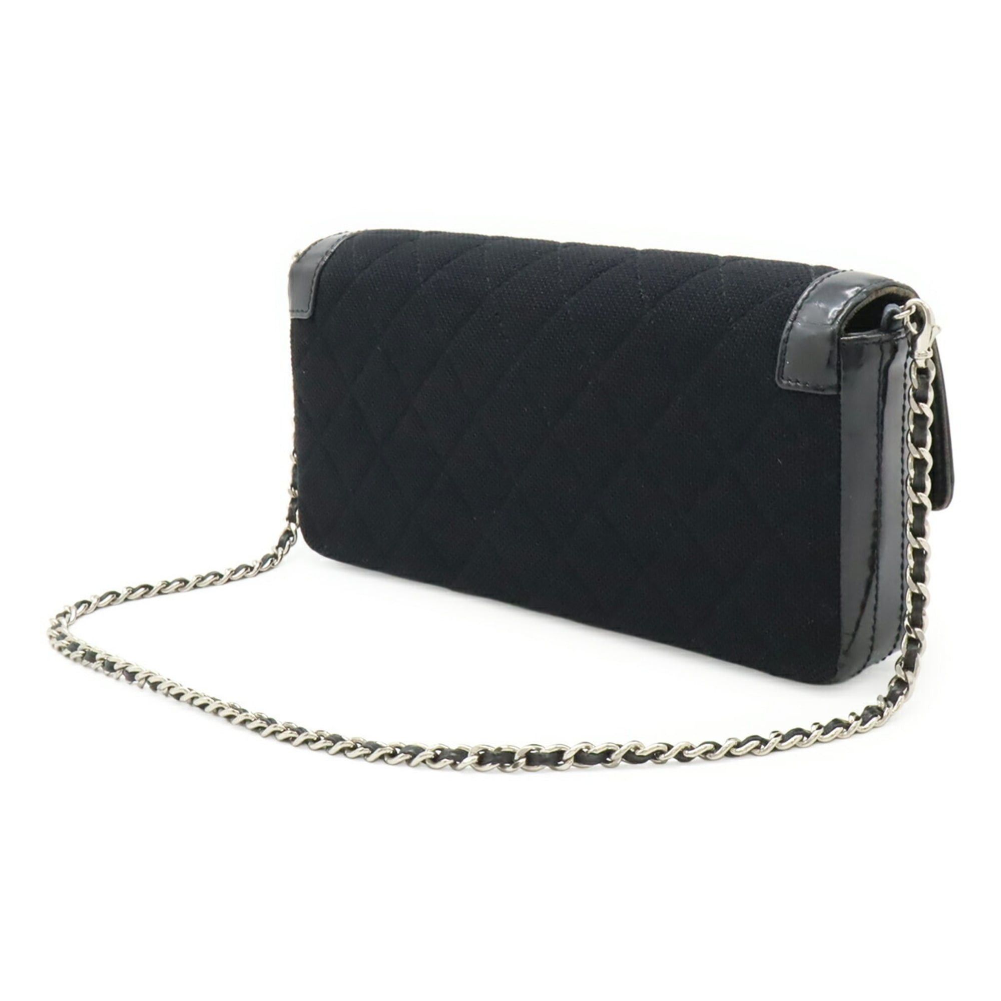 Chanel CHANEL 2.55 Matelasse Chain Shoulder Bag in Canvas, Patent Leather, and Black Size ONE SIZE - 3 Thumbnail