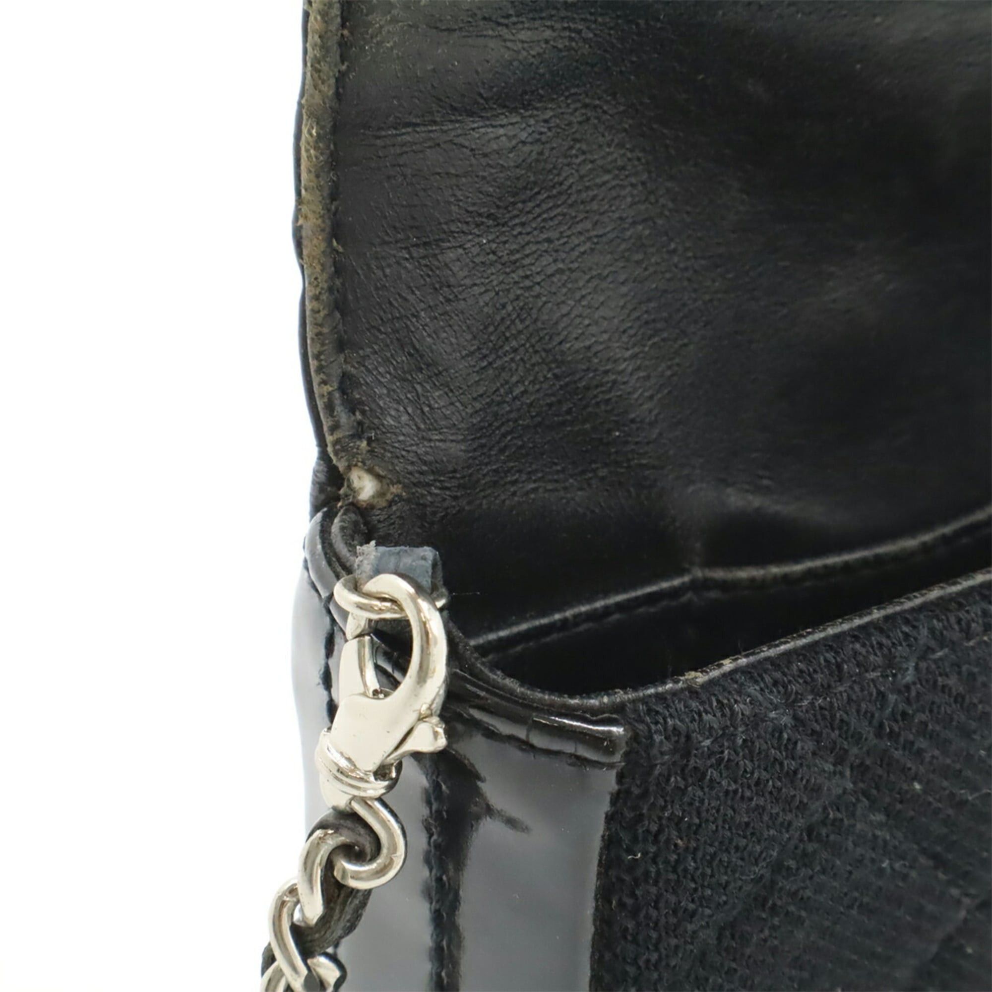 Chanel CHANEL 2.55 Matelasse Chain Shoulder Bag in Canvas, Patent Leather, and Black Size ONE SIZE - 7 Thumbnail