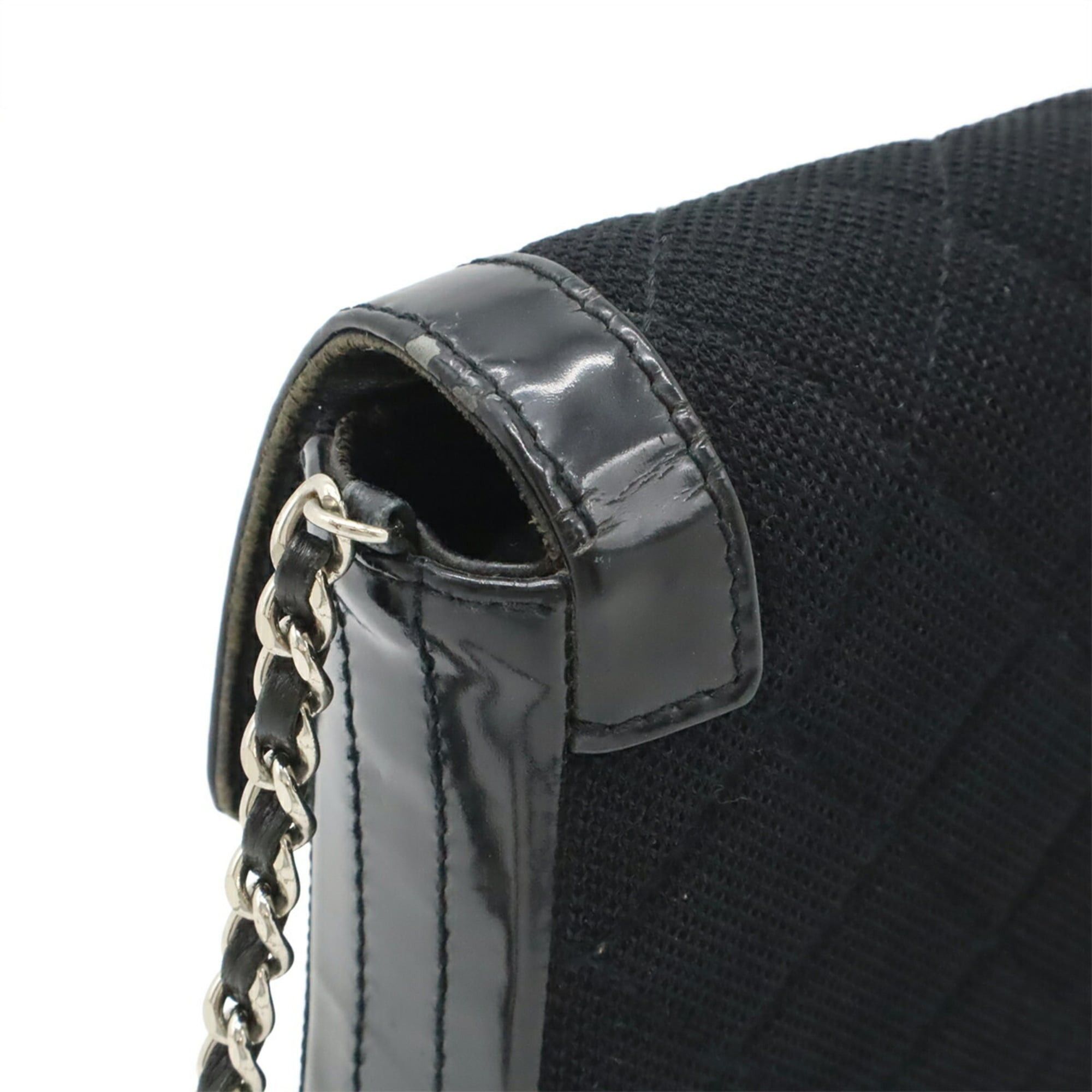 Chanel CHANEL 2.55 Matelasse Chain Shoulder Bag in Canvas, Patent Leather, and Black Size ONE SIZE - 5 Thumbnail